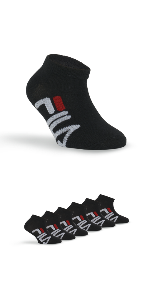 FILA Mädchen Sneakersocken "JUNIOR UNISEX INVISIBLE SOCKS", Gr. 27, schwarz, diverse Faserarten, unifarben mit Farbeinsatz, Socken, mit