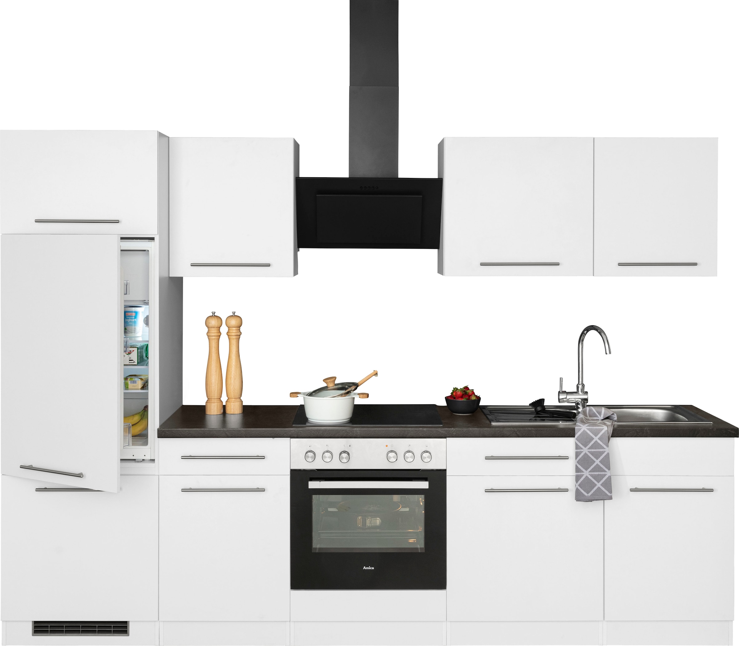 wiho Küchen Küchenzeile »Unna« mit E-Geräten, Breite 280 cm