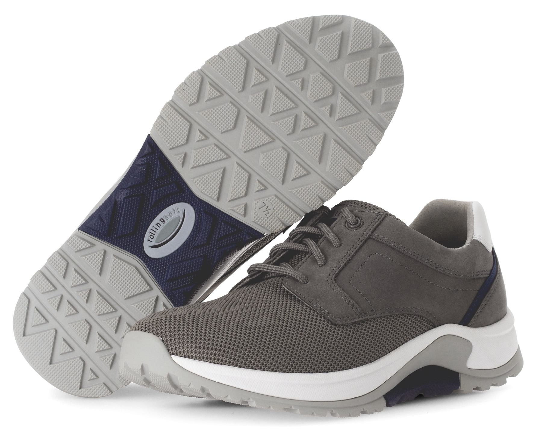 Gabor Rollingsoft Keilsneaker, Freizeitschuh, Halbschuh, Schnürschuh mit Ziernähten, G-Weite