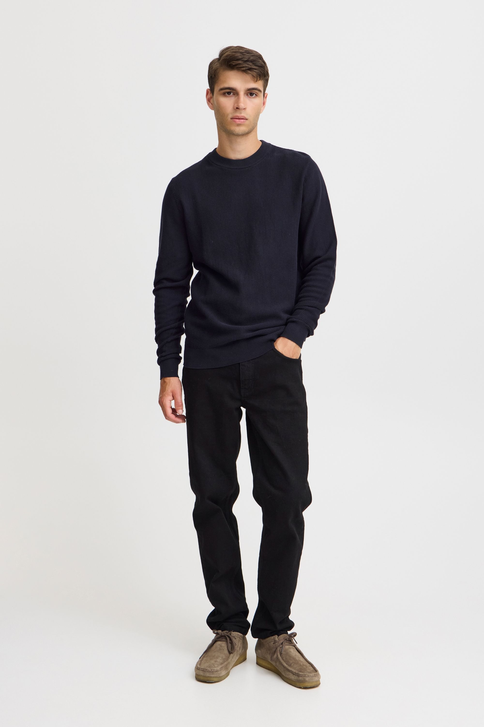 Casual Friday Strickfleece-Pullover »Strickpullover CFKARL 0160 structured crew neck knit«