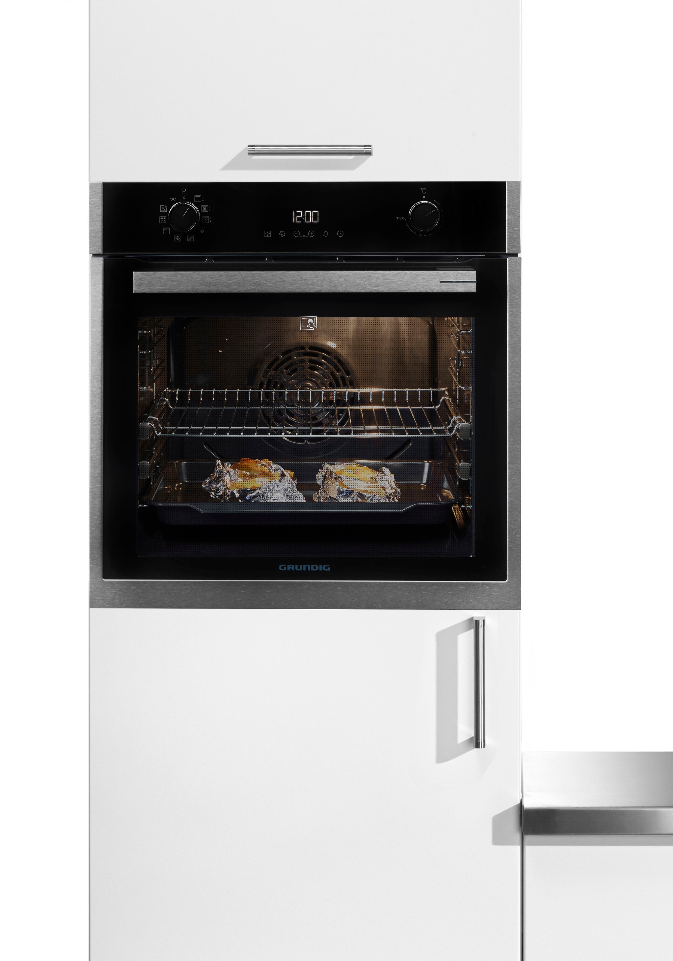 Grundig Pyrolyse Backofen  »GEBM19300DXMPF«, mit 2-fach-Teleskopauszug, Pyrolyse-Selbstreinigung, CoolTouch Door