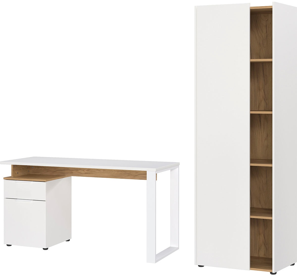(2 Schreibtisch Büromöbel-Set BAUR andas aus bestehend und | St.), Aktenschrank »Njavve«, Büromöbel-Set