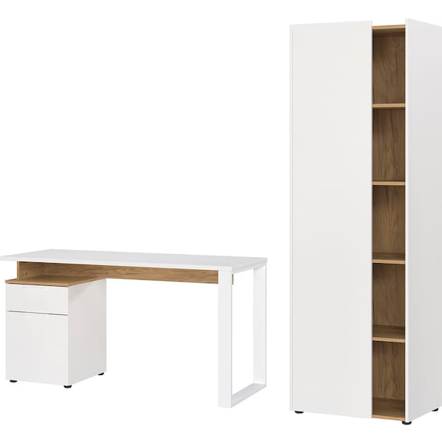 andas Büromöbel-Set »Njavve«, (2 St.), Büromöbel-Set bestehend aus  Schreibtisch und Aktenschrank | BAUR