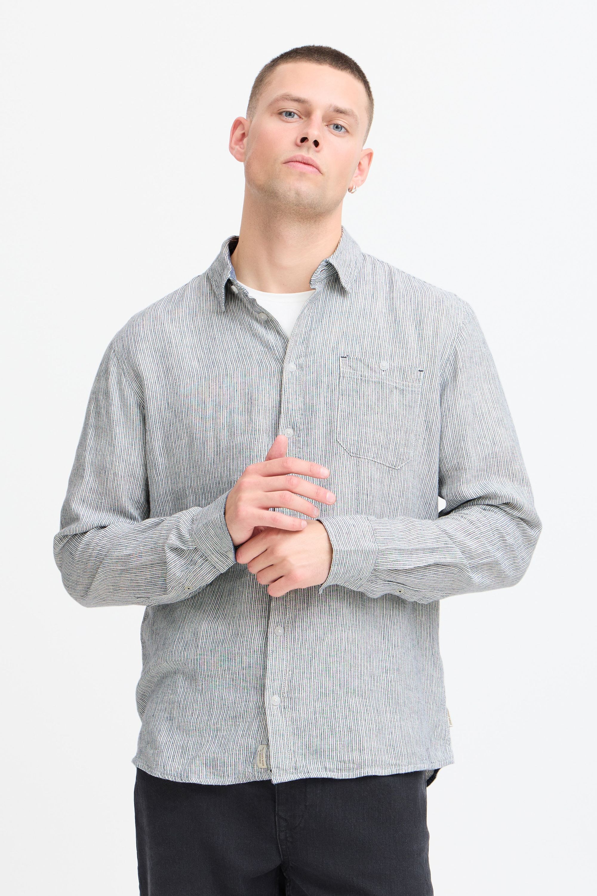 Blend Langarmhemd "BHBobby Shirt stripe", Stilvolles Langarmhemd aus Leinen günstig online kaufen