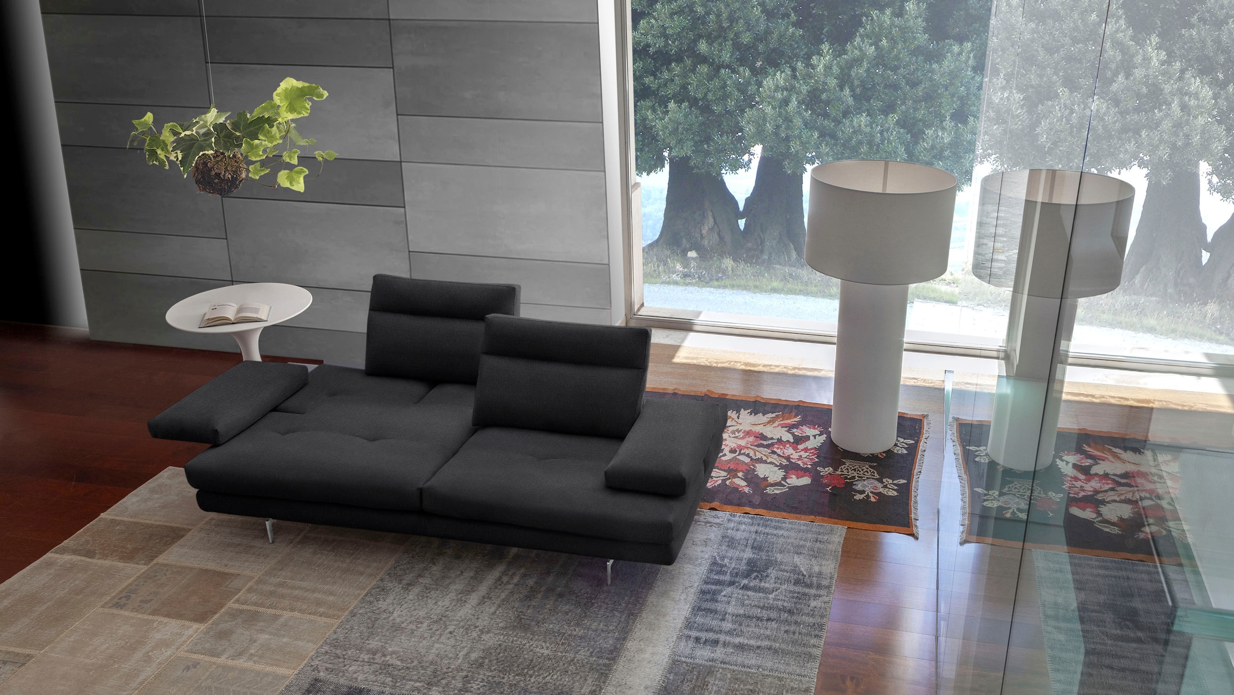 CALIA ITALIA 3,5-Sitzer "Toby Wing, italienisches Designsofa mit erstklassigem Sitzkomfort", inklusive Sitztiefenverstel