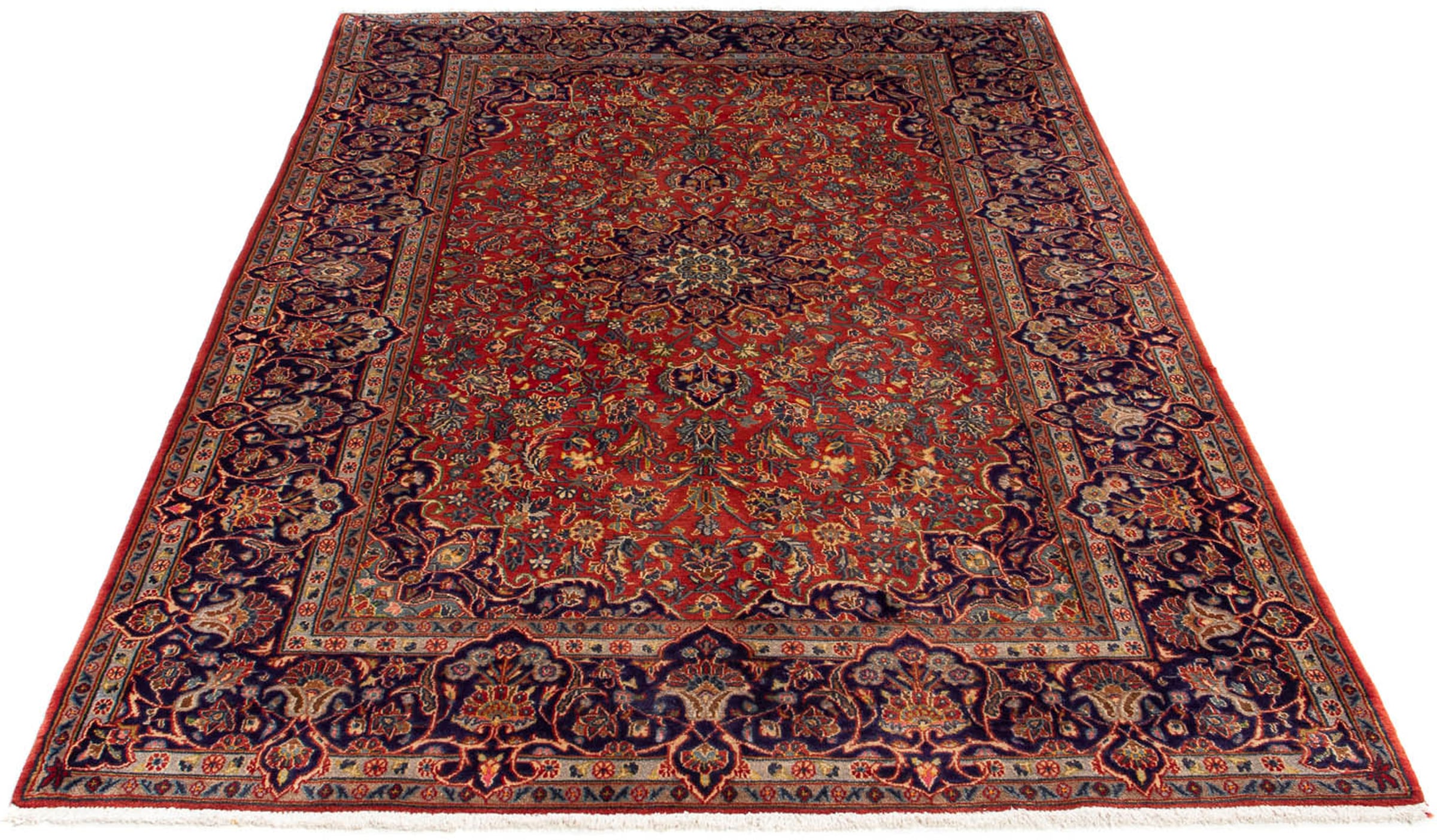 morgenland Orientteppich "Perser - Keshan - 222 x 140 cm - rost", rechteckig, 10 mm Höhe, Wohnzimmer, Handgeknüpft, Einz