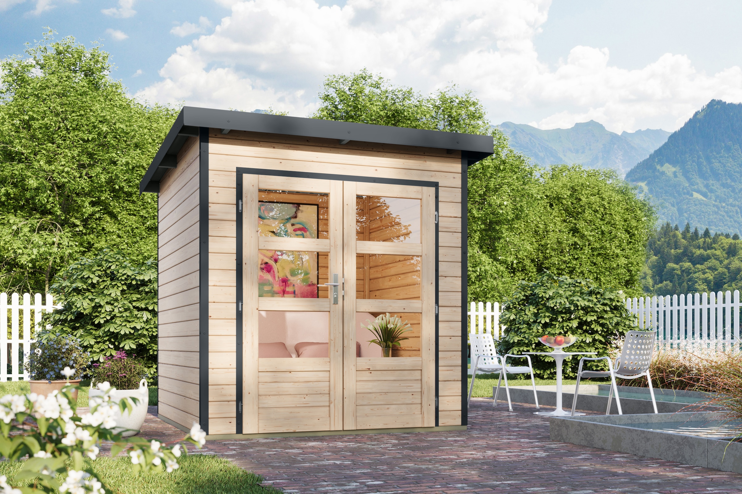 Karibu Gartenhaus "Plutino 1, in verschiedenen Farben"