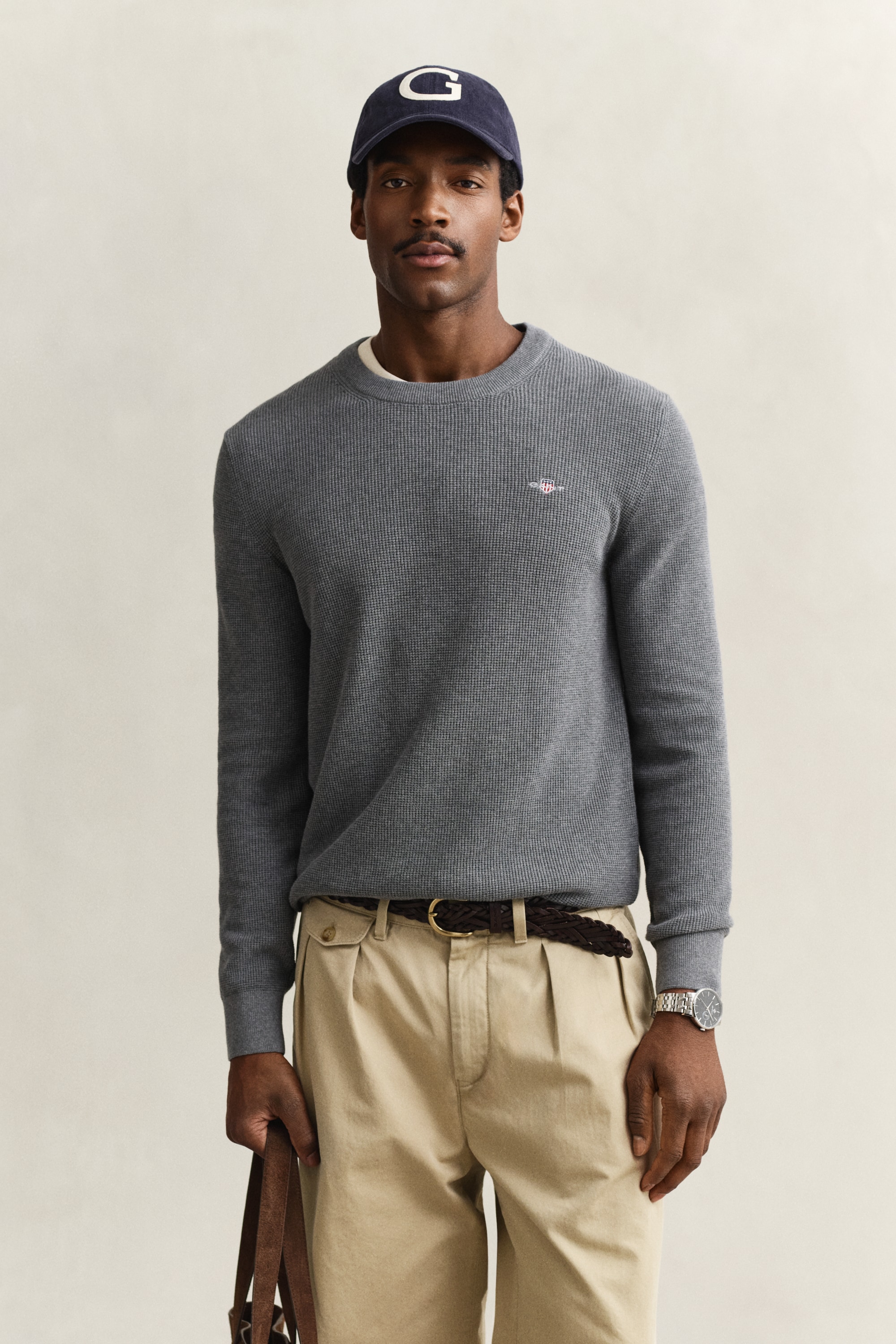 Gant Strickpullover "MICRO TEXTURED COTTON C-NECK" Regular fit mit Rundhals günstig online kaufen