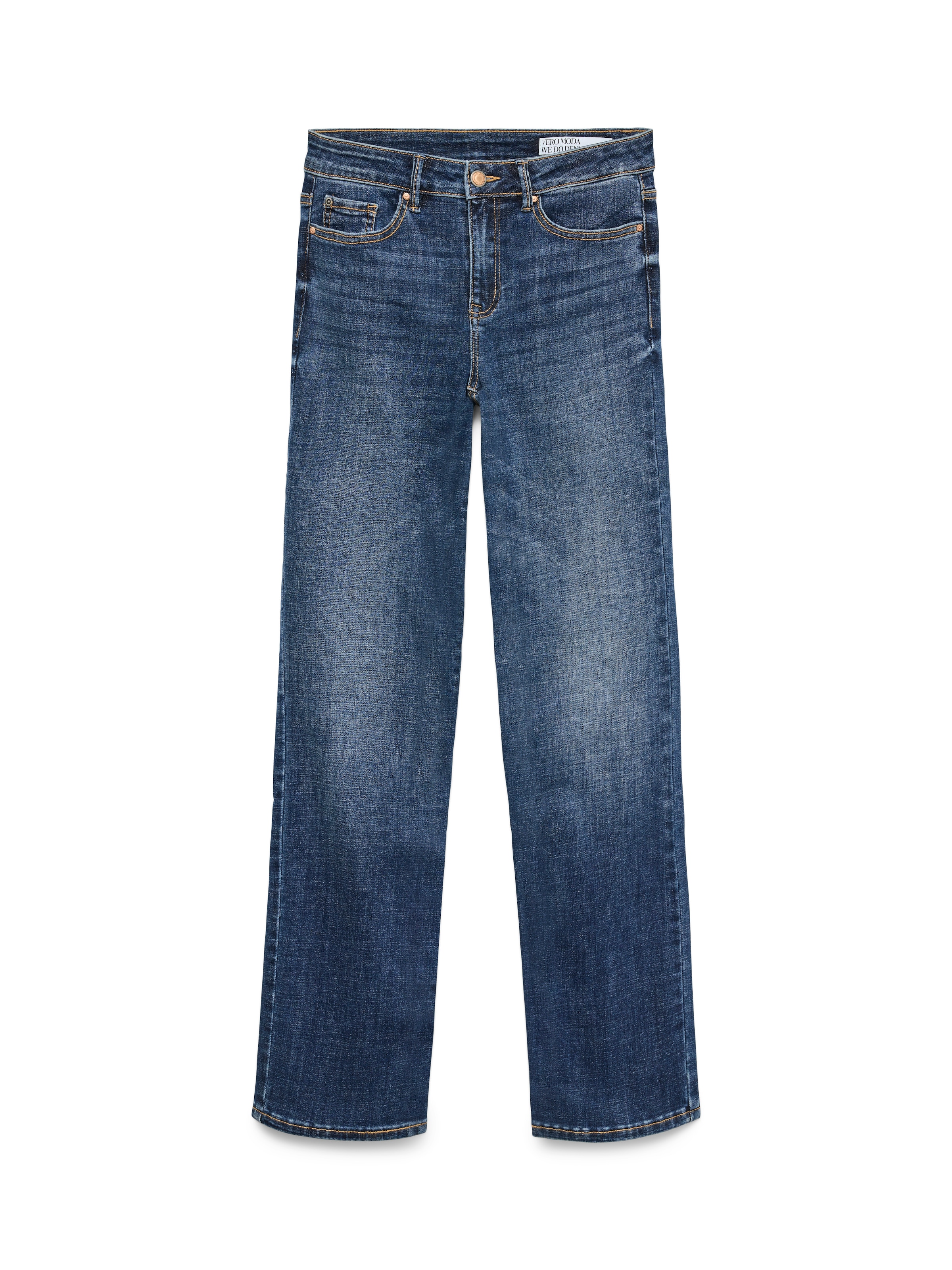 Vero Moda Straight-Jeans »VMFLASH MR STRAIGHT JEANS LI3300 GA NOOS« Baumwollmischung mit Stretch, regular waist, straight fit