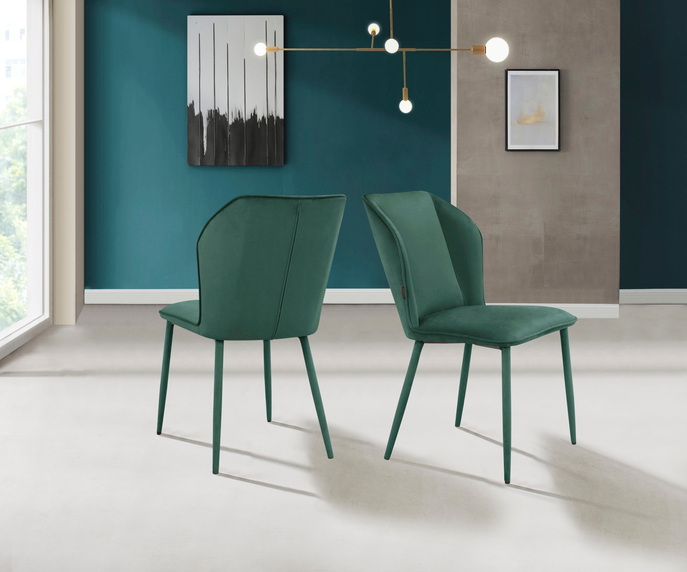 OTTO home Esszimmerstuhl "Koa" () 2 Stk.in Velourstoff, mit Sitz und Rücken günstig online kaufen