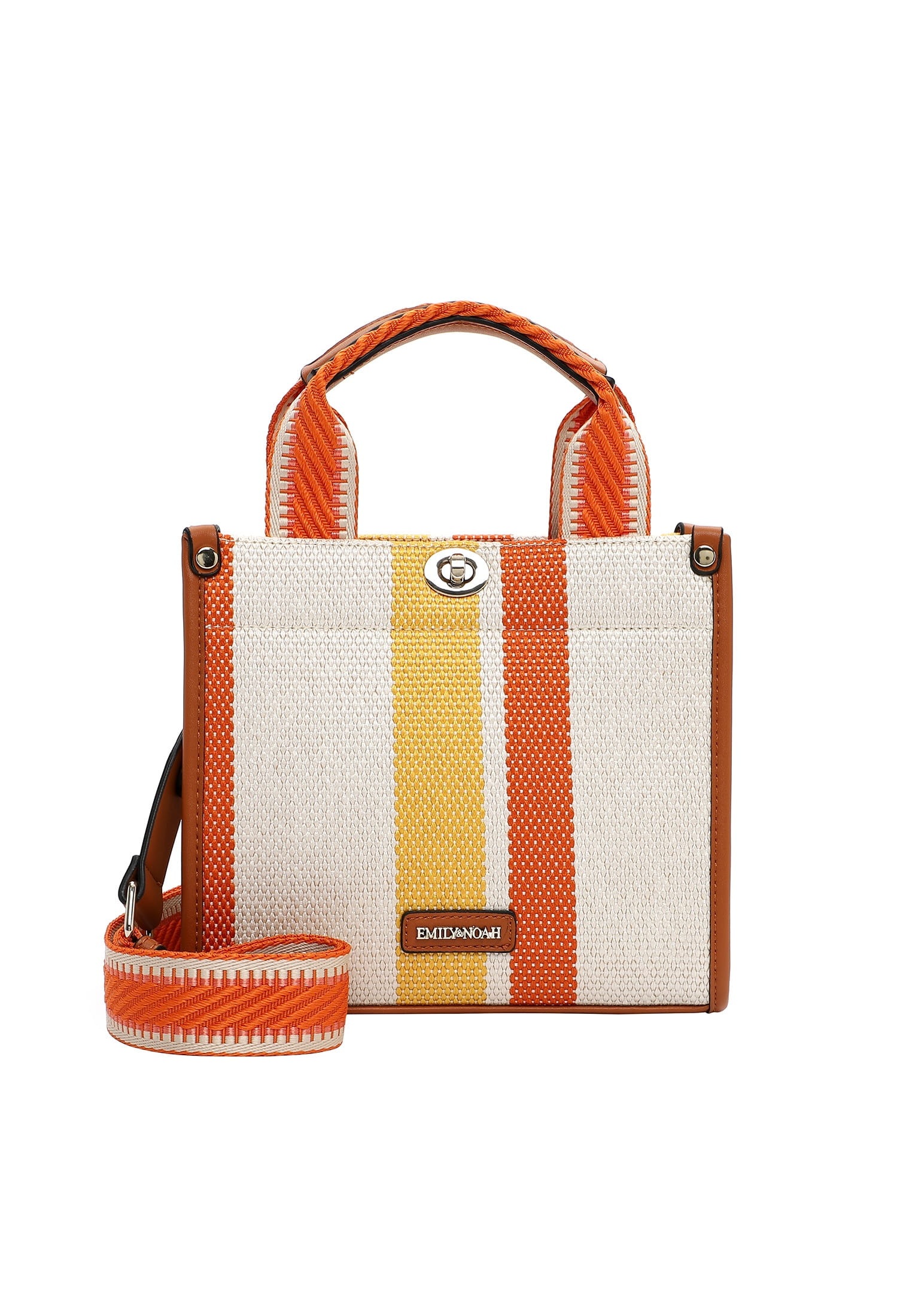 Shopper EMILY & NOAH "Shopper E&N Jasmin", Damen, Gr. B/H/T: 23cm x 20cm x 10,5cm 0, orange (orange 610), Polyester, Taschen Shopper