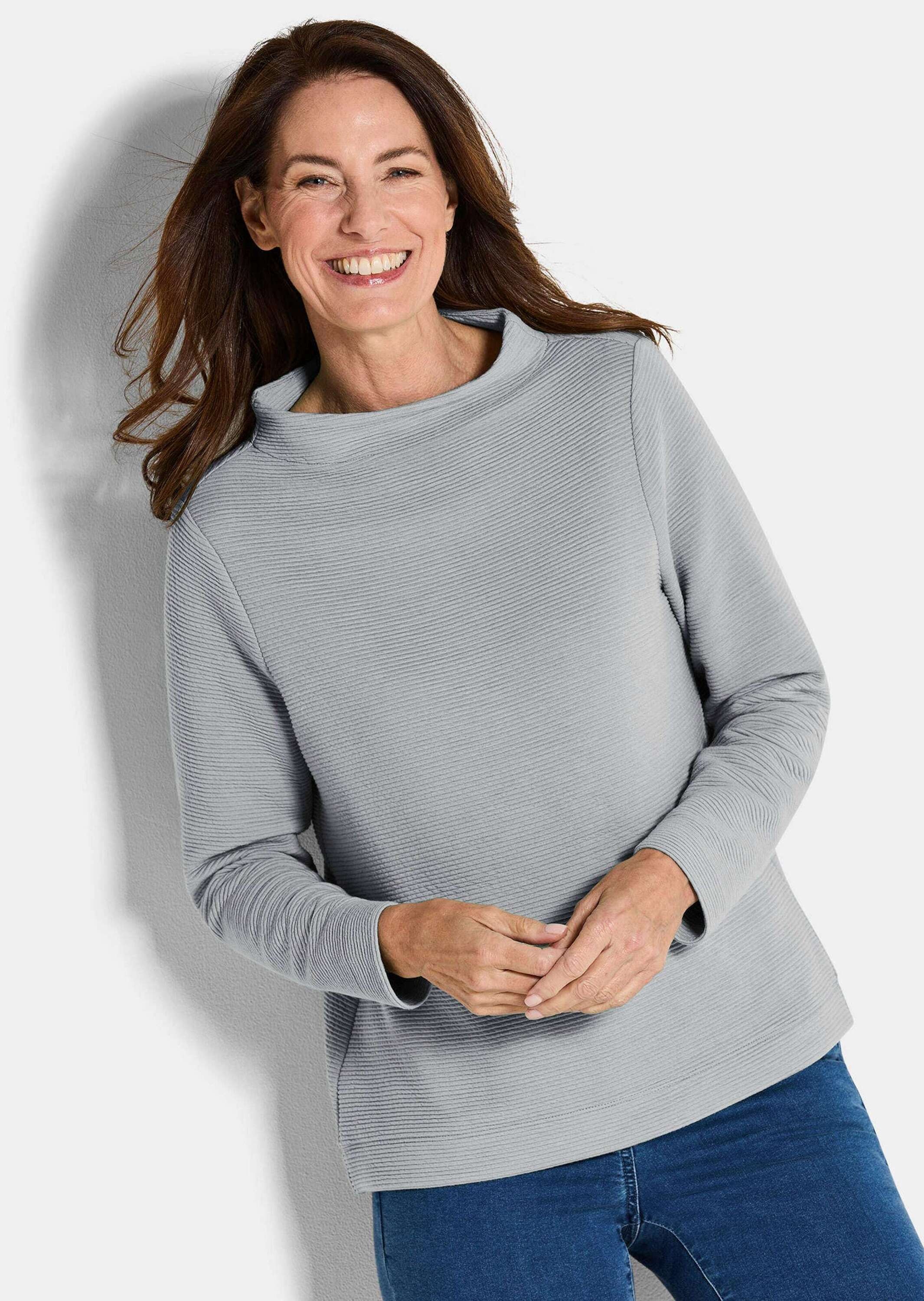 Goldner Kurzgröße Langarm Turtleneck Pullover Grau Gr. 22 2