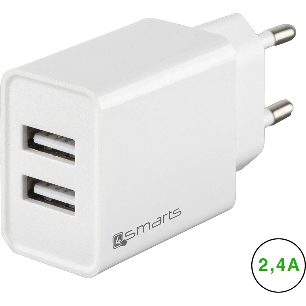 4smarts USB-Ladegerät »Netzladegerät VoltPlug Dual 12 W«, 2400 mA