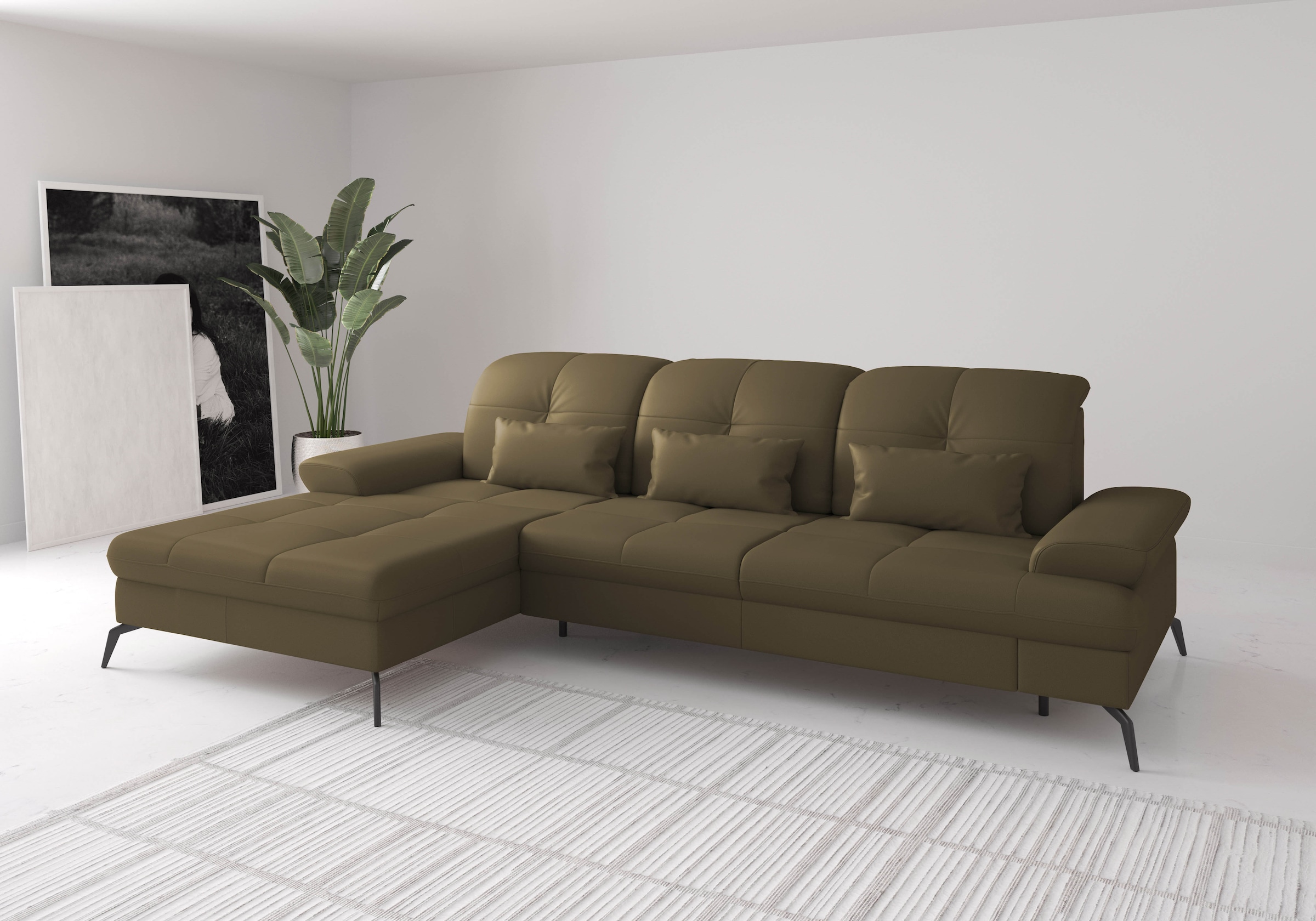 sit&more Ecksofa "Amica, L-Form, inkl. Sitztiefenverstellung & Armteilverstellung" wahlweise mit Schlaffunktion, Bettkasten und Kopfteilverstellung