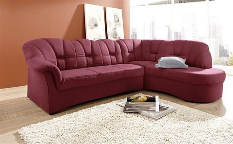 DOMO collection Ecksofa "Papenburg, zeitlose Rückensteppung, elegante Armle günstig online kaufen