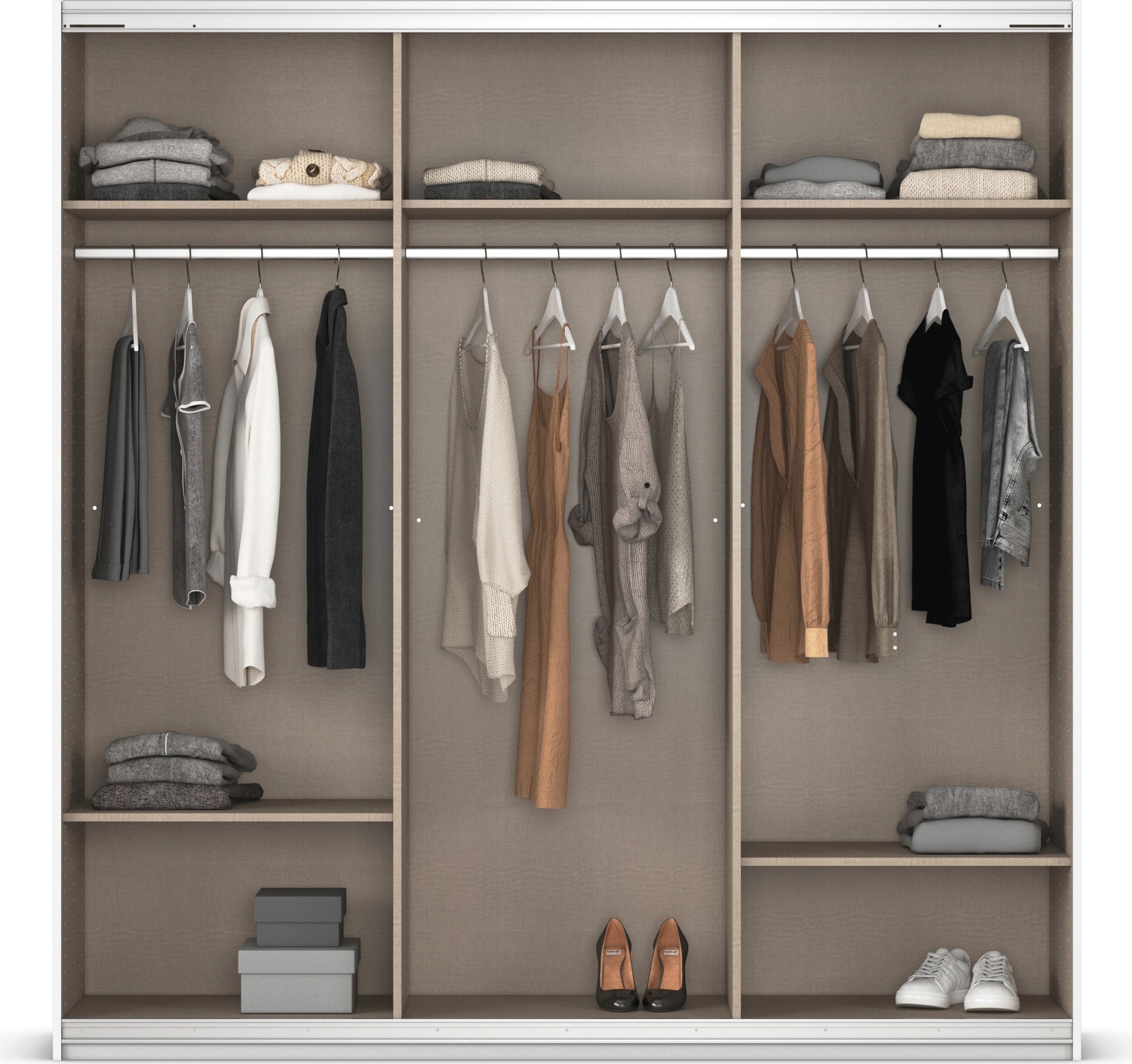 Thumbnail - rauch Schwebetürenschrank "Kleiderschrank Kleiderschränke Schrank Garderobe AGORDO mit Glasfront", durchdachte Innenauss...