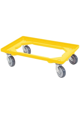 Transportroller, (4 St.), BxT: 60x40 cm, gelb 4 Lenkrollen, graue Gummiräder kaufen