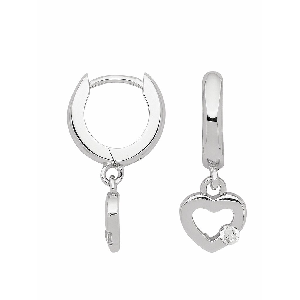 Adelia´s Paar Ohrhänger »925 Silber Ohrringe Creolen mit Zirkonia Ø 11,7 mm«