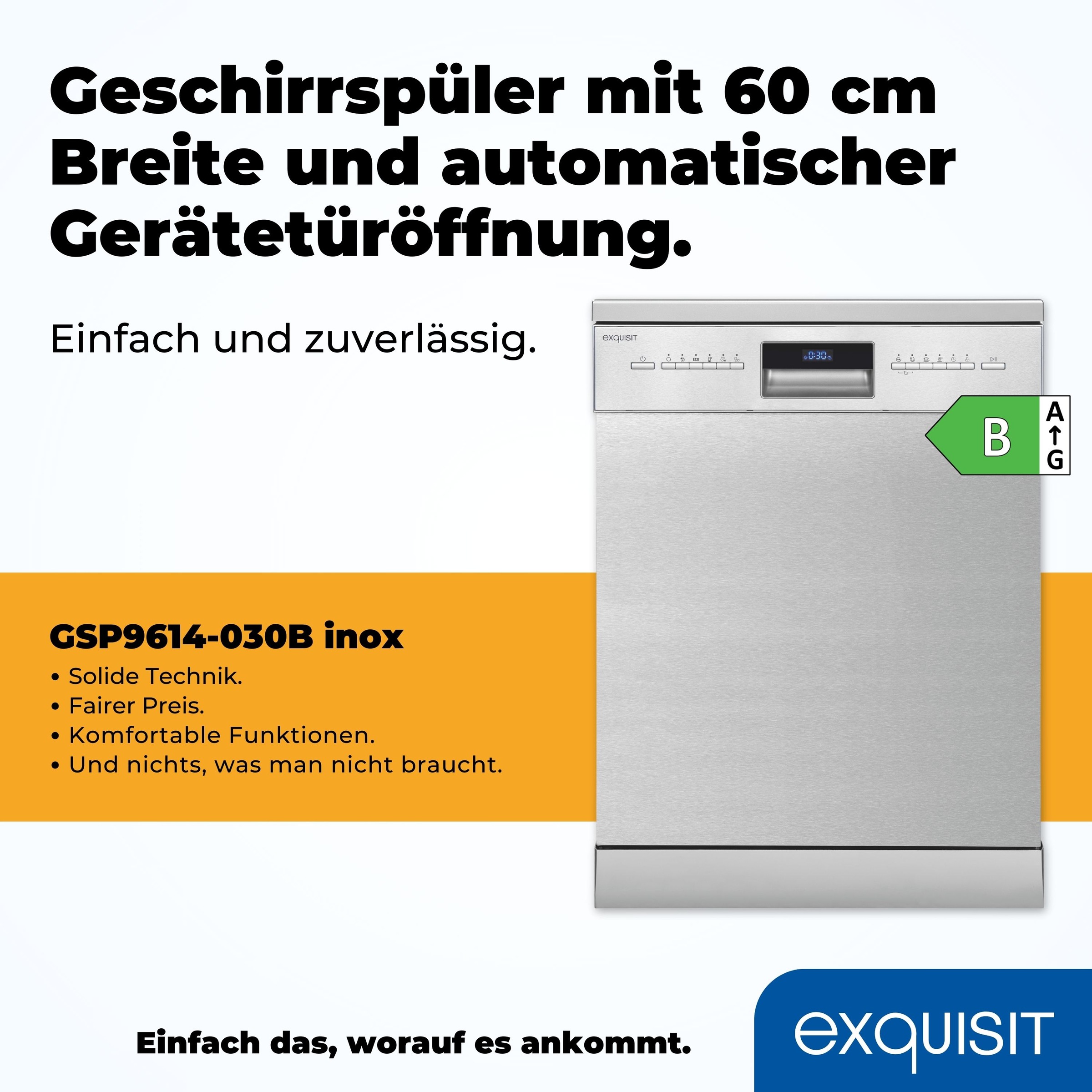 Thumbnail - exquisit Standgeschirrspüler "GSP9614-030B" 14 Maßgedecke