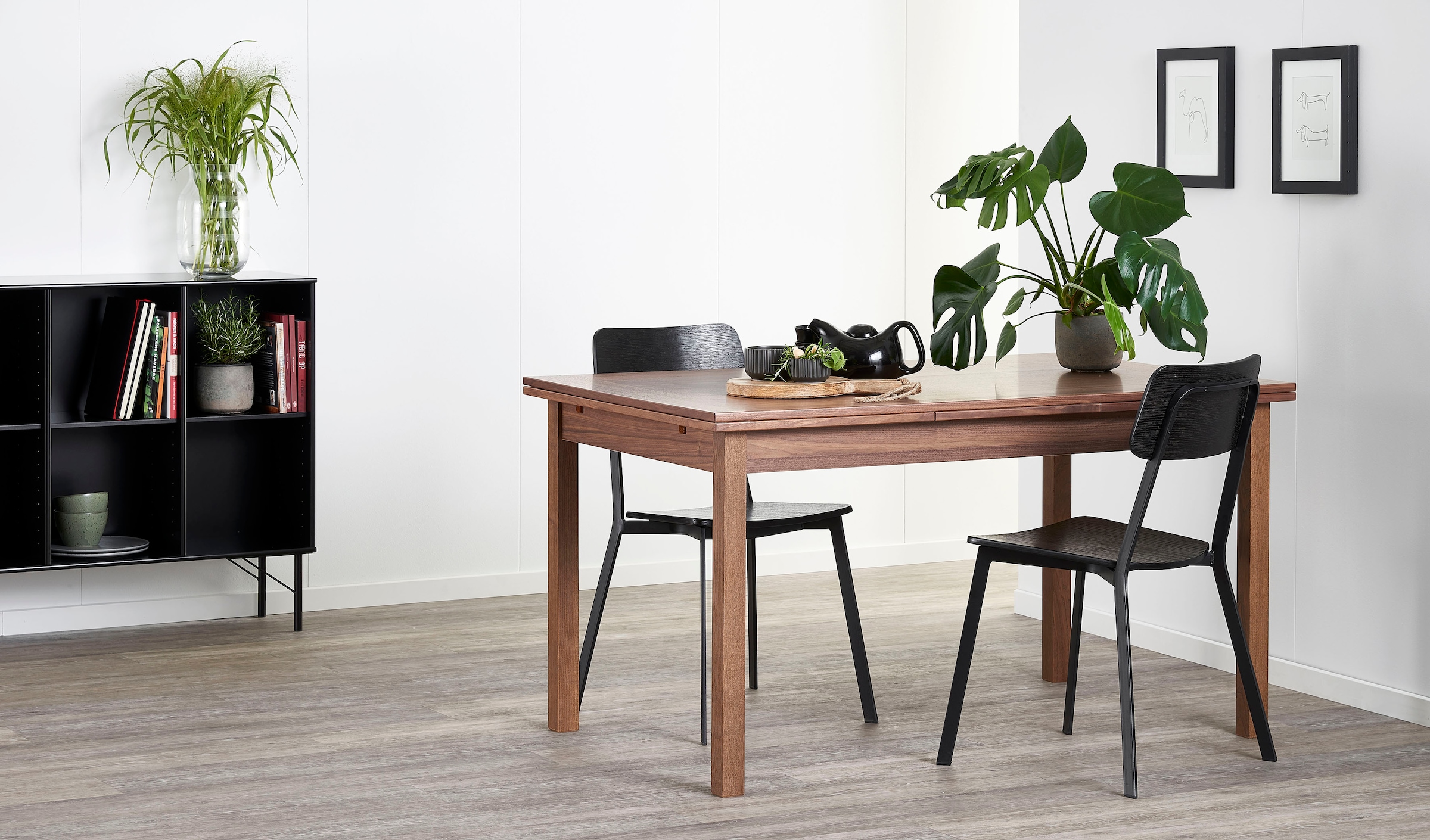 Hammel Furniture Esstisch »Basic Dinex, schnell innenliegende Einlegeplatten ausziehbar,«, Furnier / Massivholz, in zwei Breiten, stabiler dänische Design Tisch