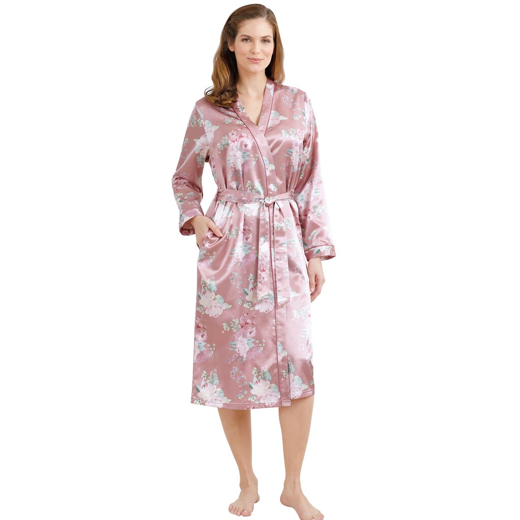 Damenmode Klassische Mode wäschepur Morgenmantel rosenholz