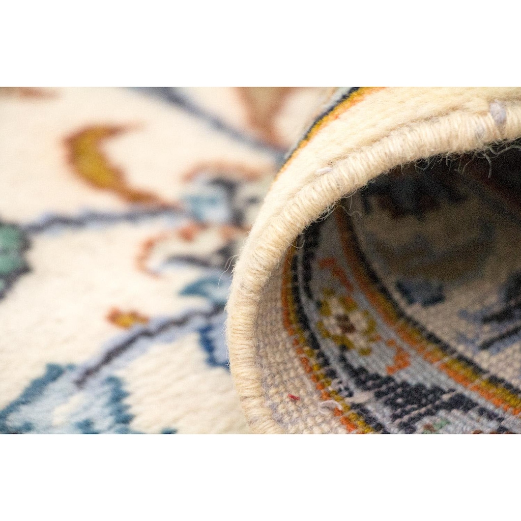 morgenland Wollteppich »Keshan Teppich handgeknüpft beige«, rechteckig