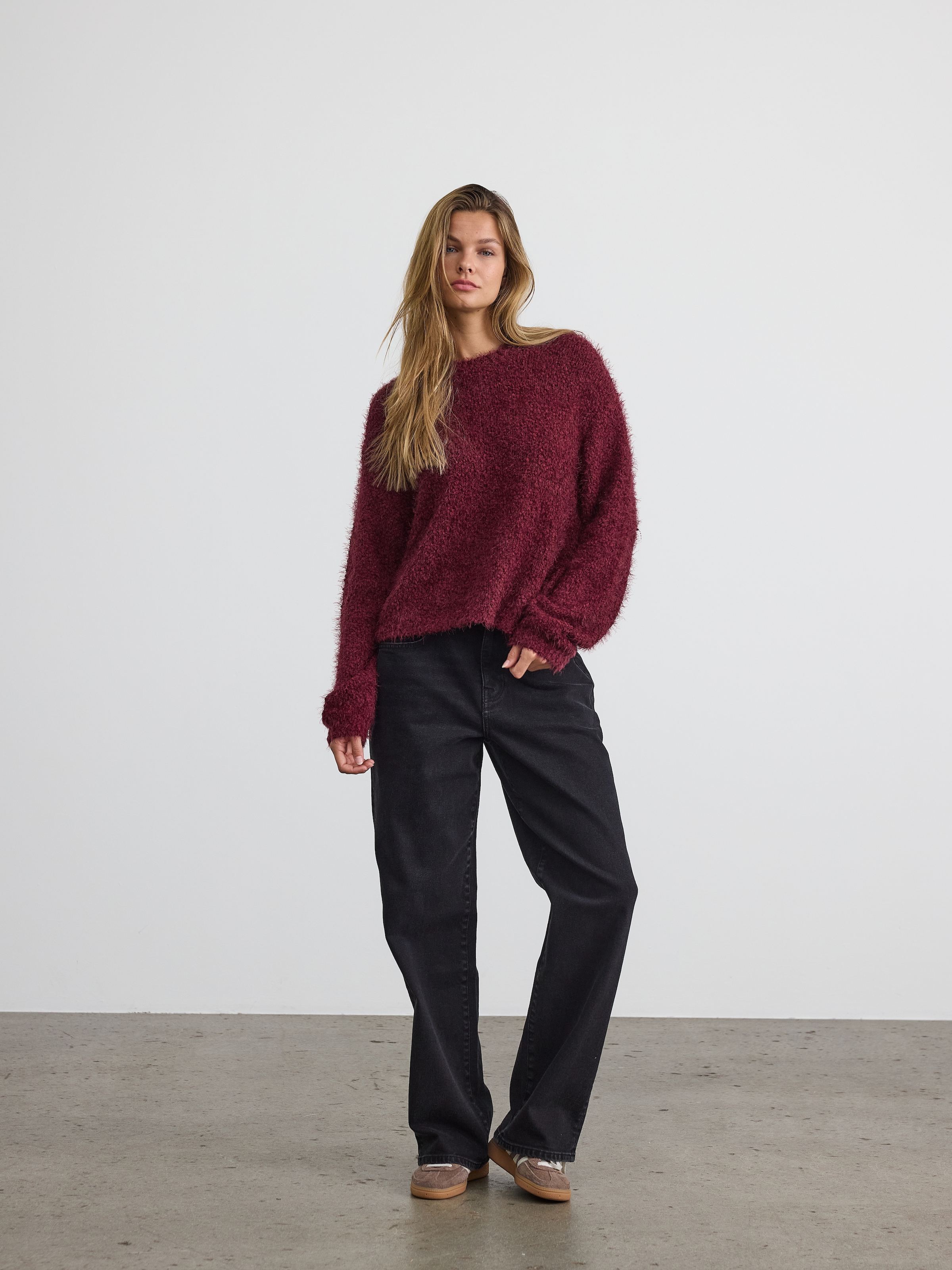 Noisy may Rundhalspullover »NMSASSY L/S O-NECK KNIT FWD NOOS«