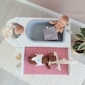 MUSTERKIND® Puppen Pflegecenter »Viola, weiß/natur/rosa«, aus Holz und Musselin-Stoff