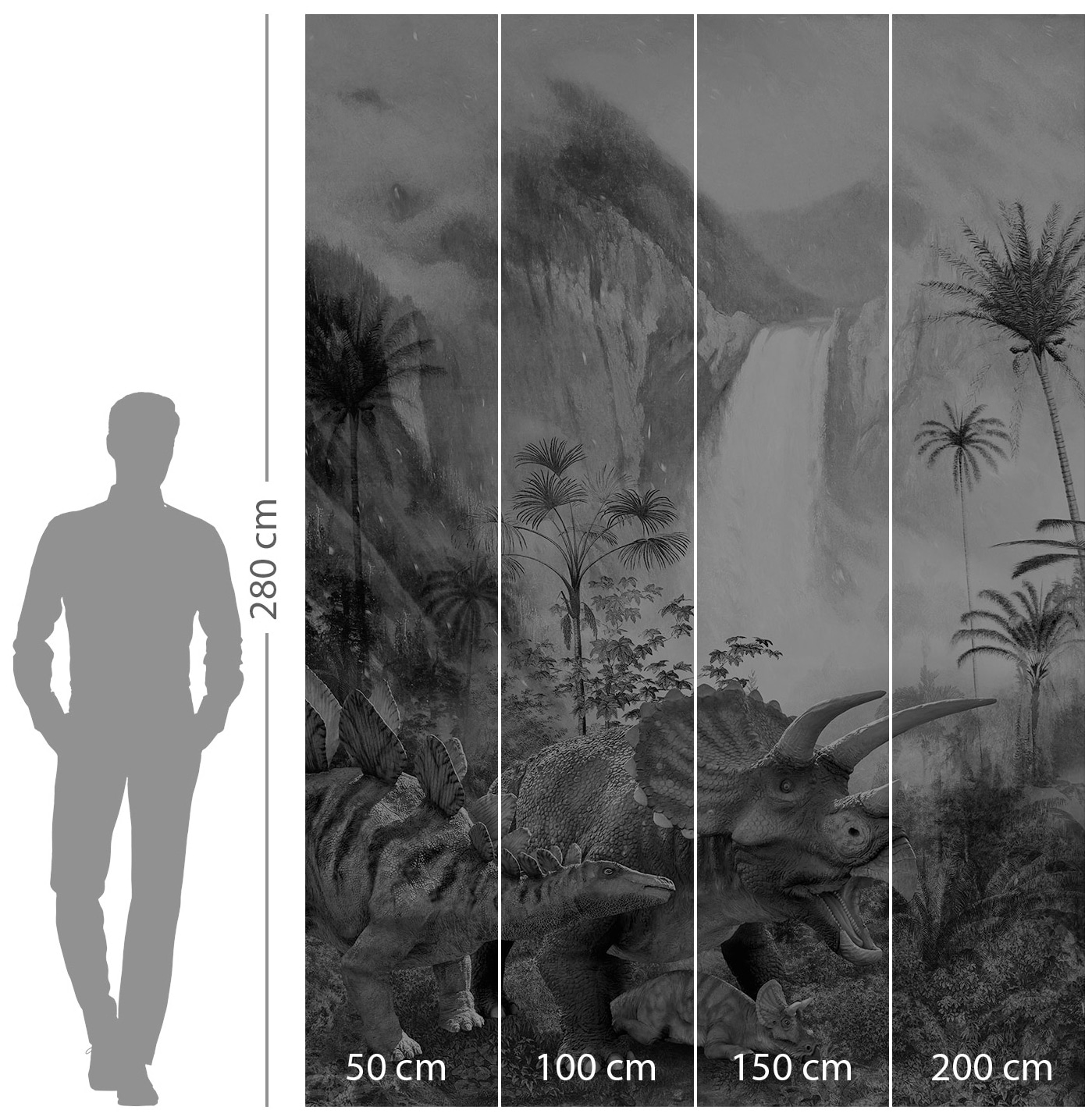 Komar Vliestapete »Digitaldruck Vlies -  Jurassic Waterfall - Größe 200 x 280 cm« bedruckt glatt Kinderzimmer