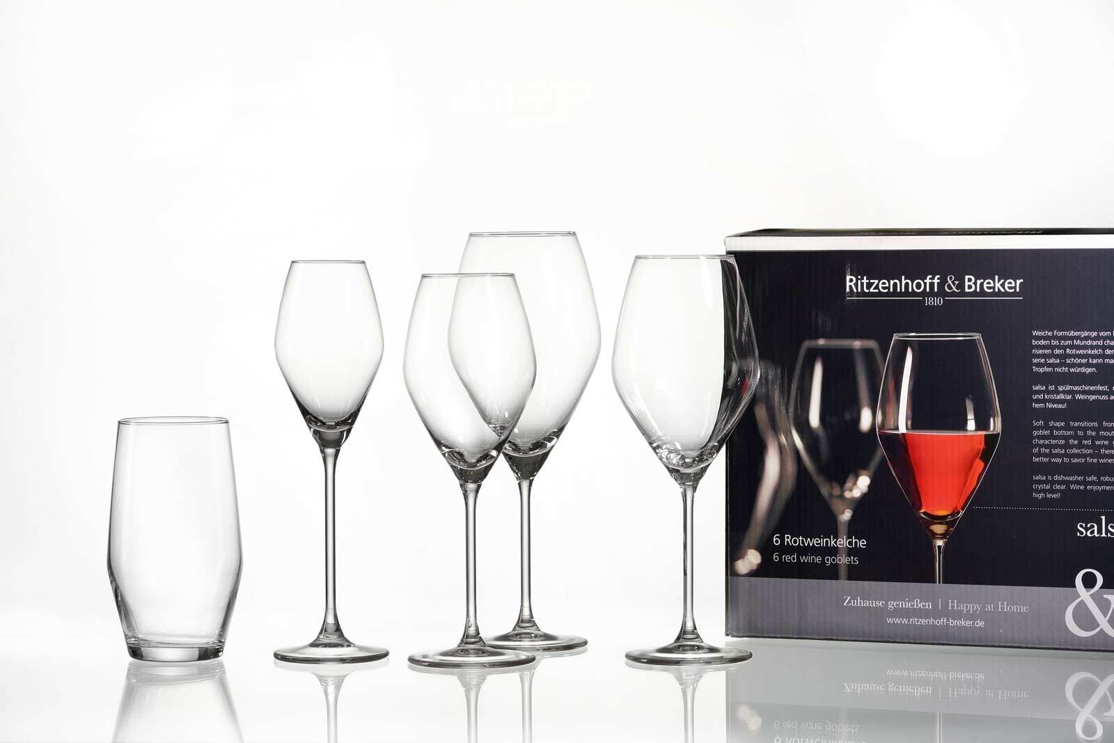 Ritzenhoff & Breker Rotweinglas »Rotweingläser Salsa 470 ml 6er Set transparent«