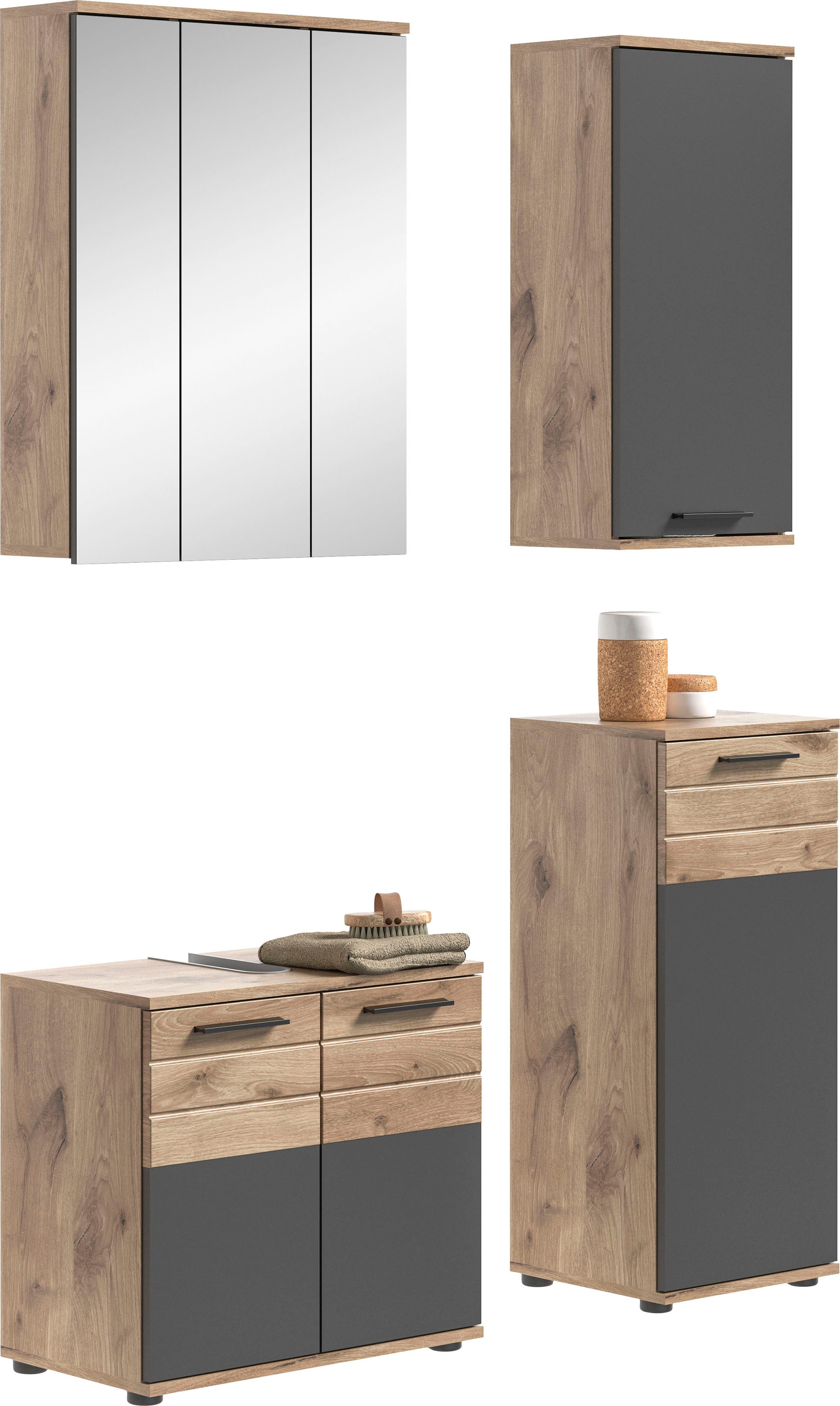 Thumbnail - welltime Badmöbel-Set "Riga, 4 teilig, bestehend aus:" Set, 4 Stk. tlg.