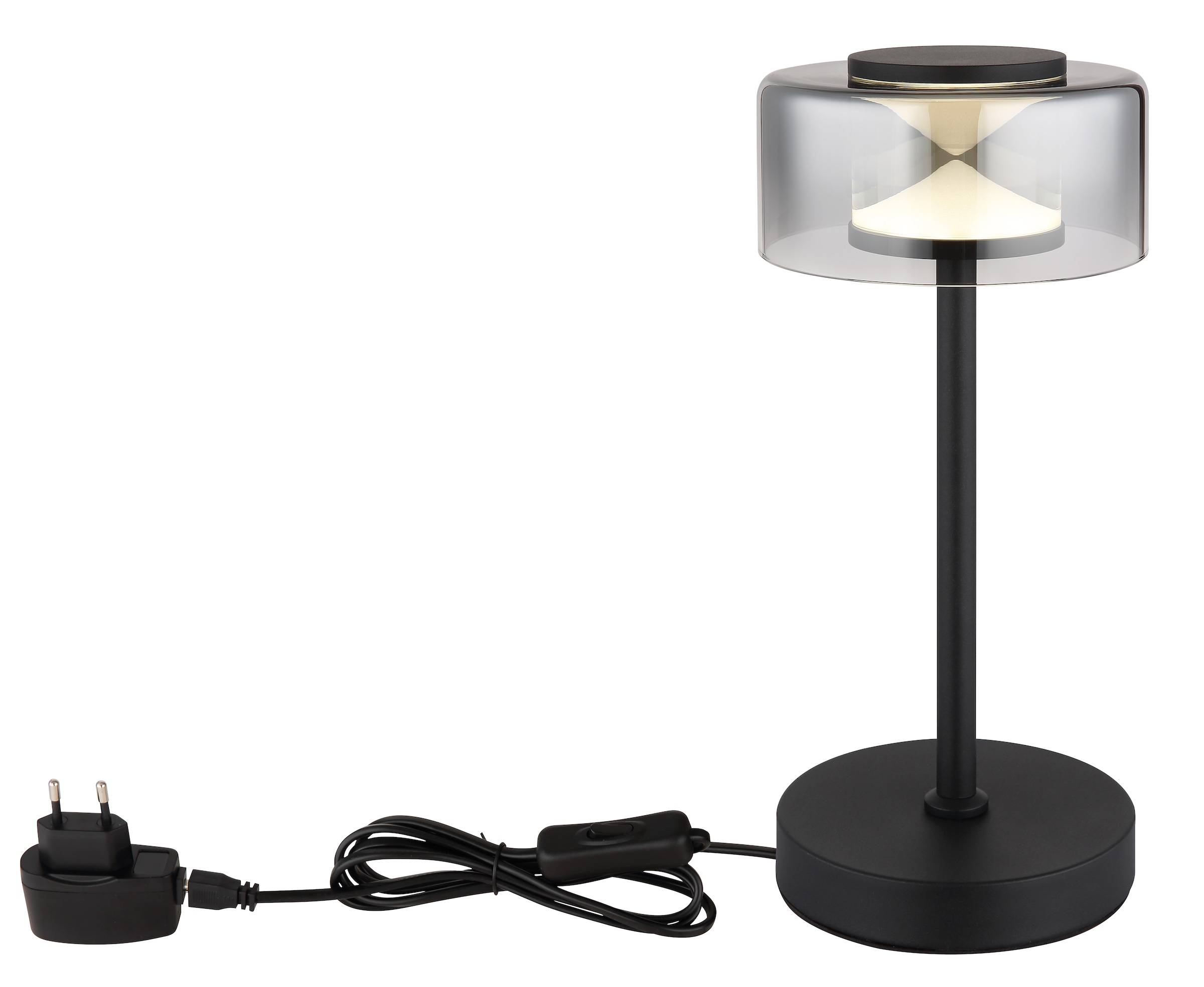 GLOBO LIGHTING LED Tischleuchte »BELINDA«, Leuchtmittel LED-Modul | LED fest integriert, Tischlampe/Glas rauchfarben/4000K/H: 325mm