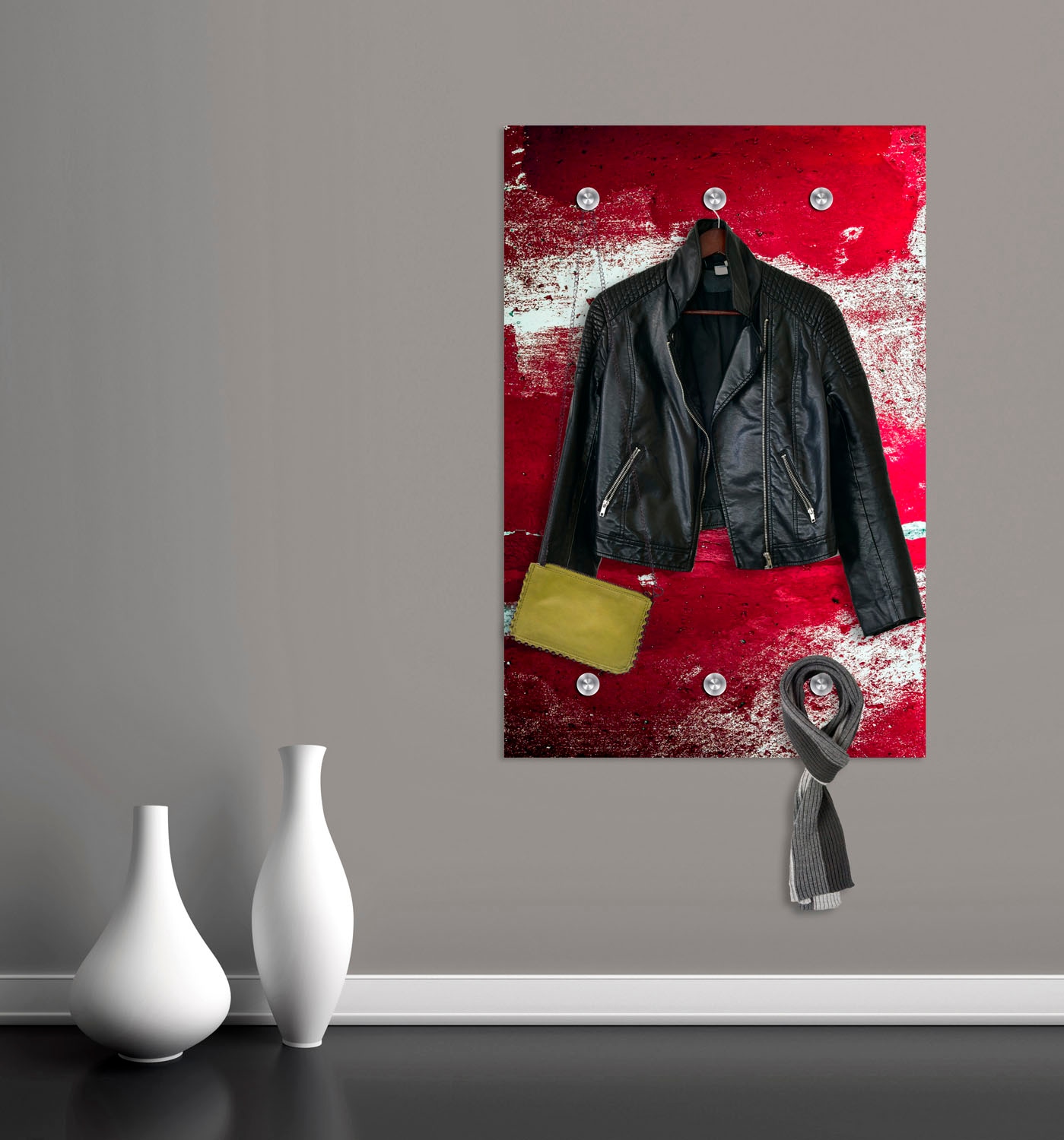 queence Garderobenleiste »Muster«, mit 6 Haken, 80 x 120 cm