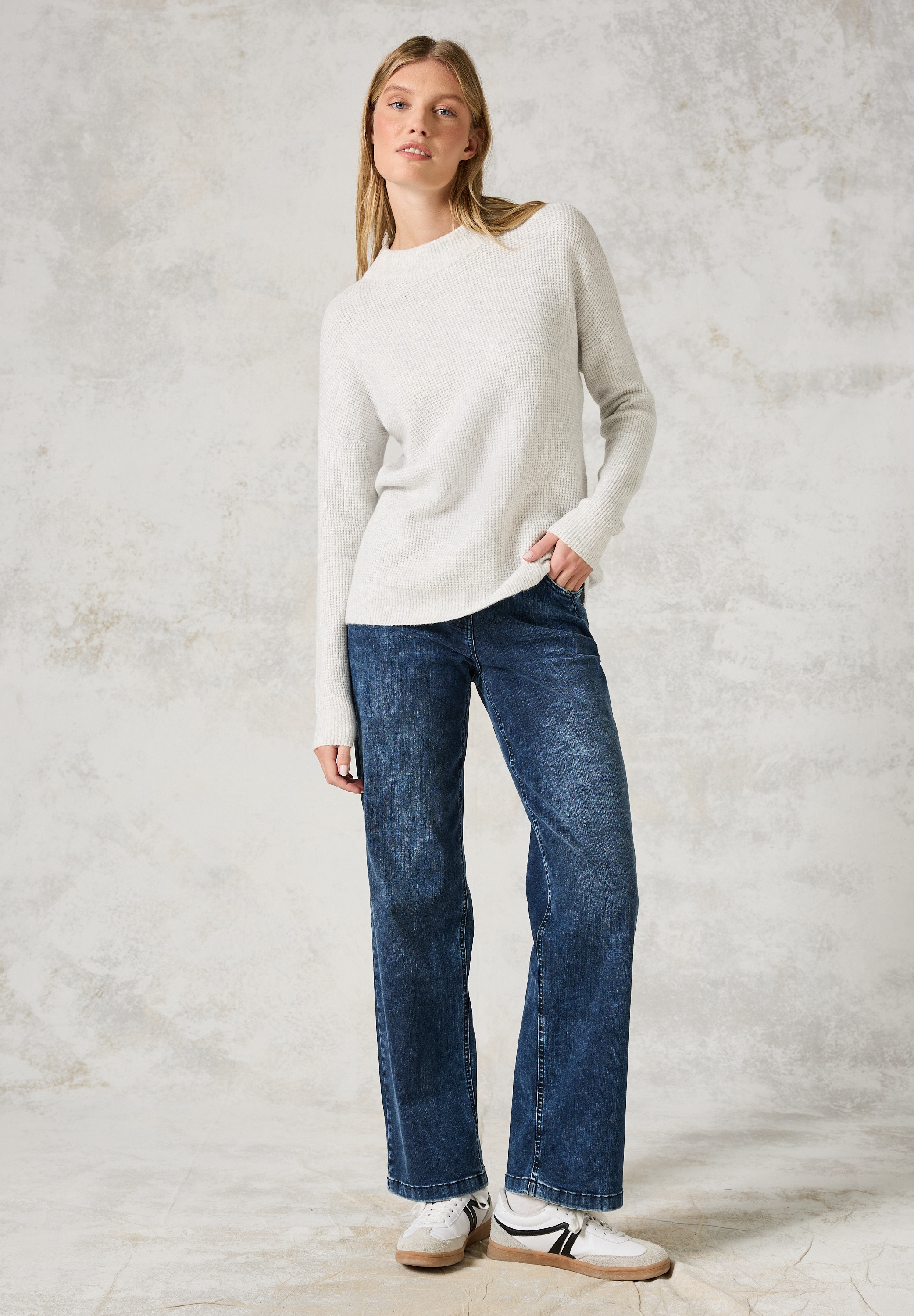 Cecil Strickpullover, mit Materialmix