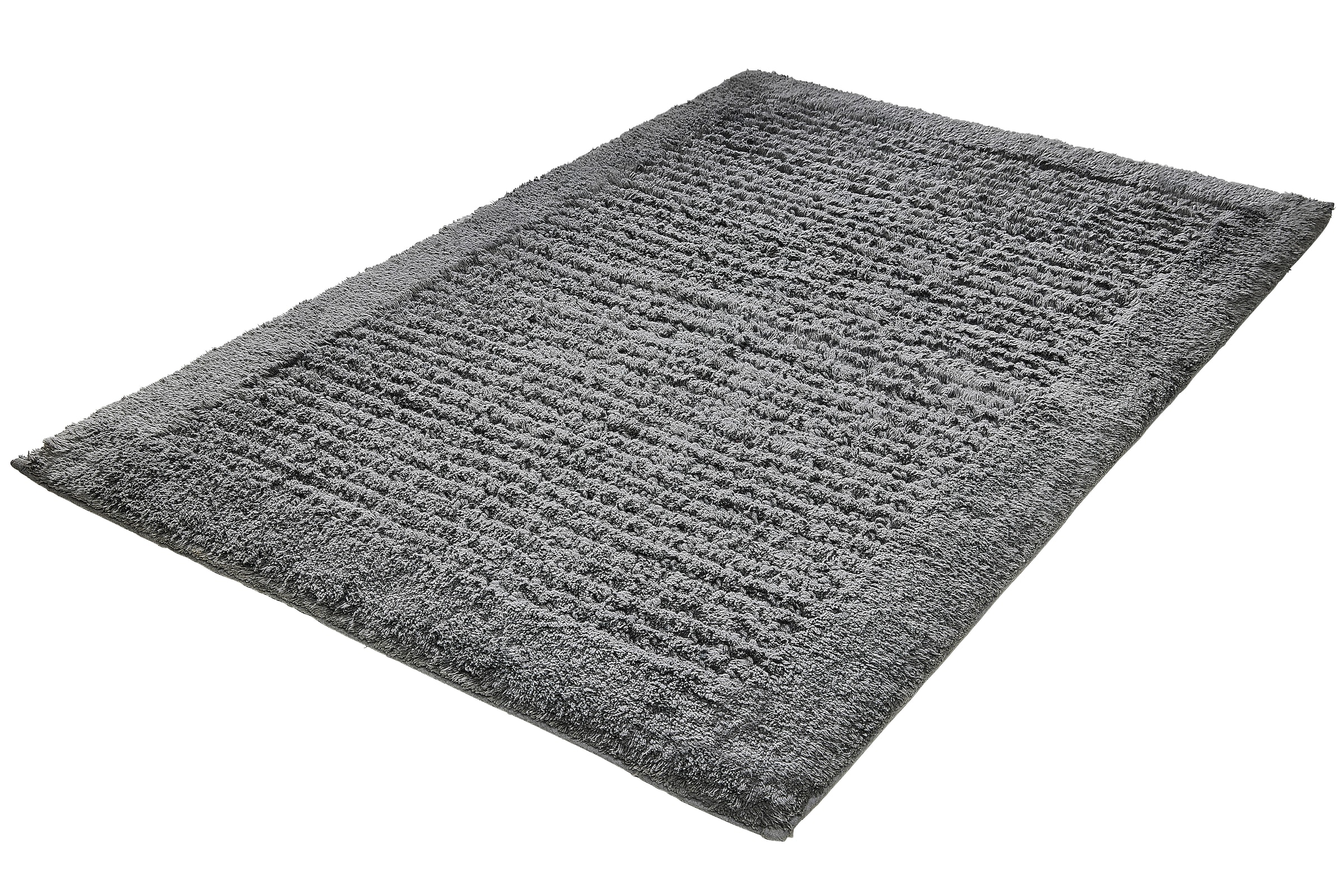 Kleine Wolke Badematte "Net, Badvorleger, Badezimmer Teppich" Höhe 17 mm rutschhemmend beschichtet fußbodenheizungsgeeignet Badteppich, Uni Farben, rutschhhemmend