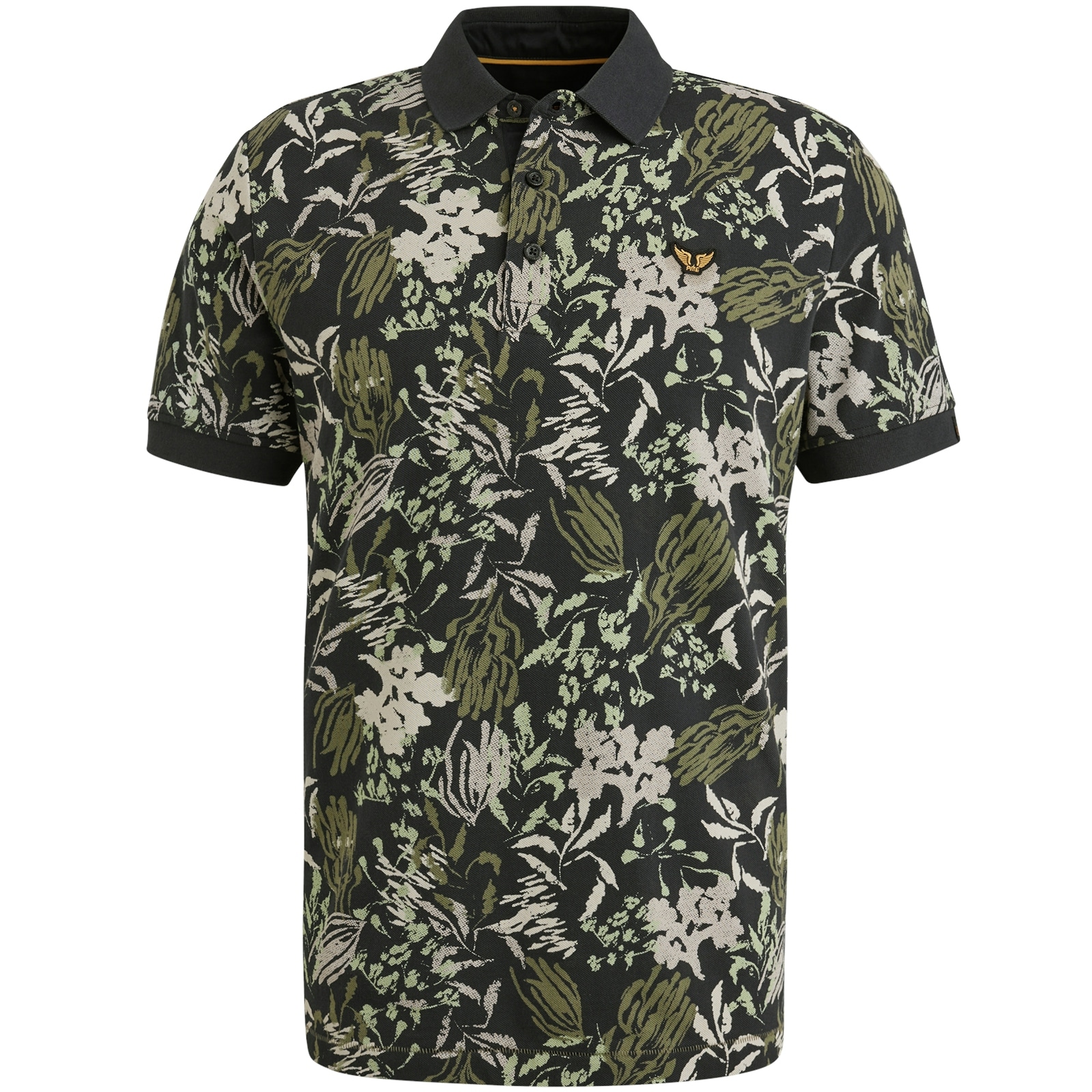 PME LEGEND Poloshirt »Short sleeve polo printed fine pique«, mit floralen Muster
