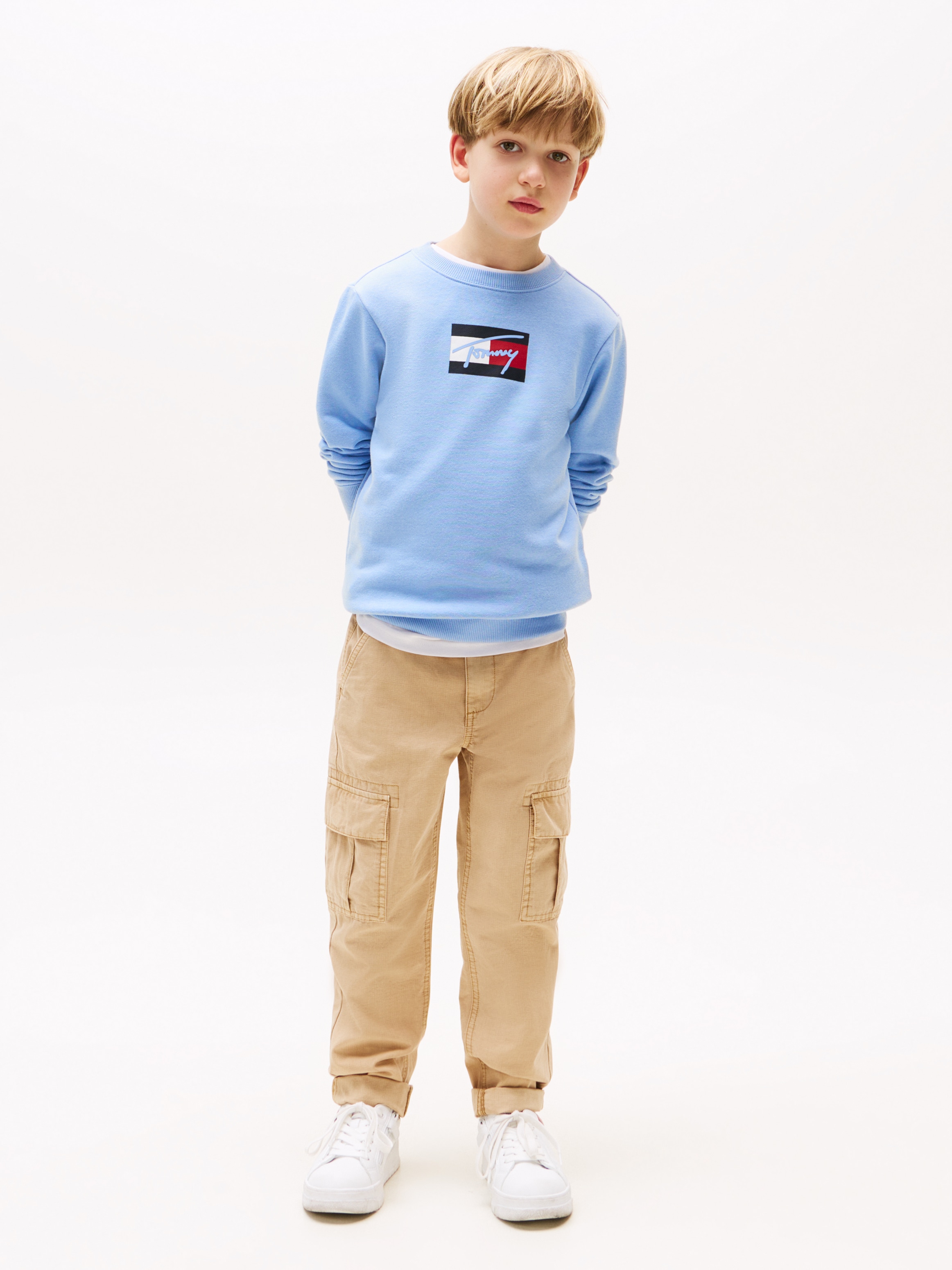 Tommy Hilfiger Sweatshirt »TOMMY SCRIPT FLAG SWEATSHIRT«, für Kinder bis 16 Jahre, Flag-Logo-Druck