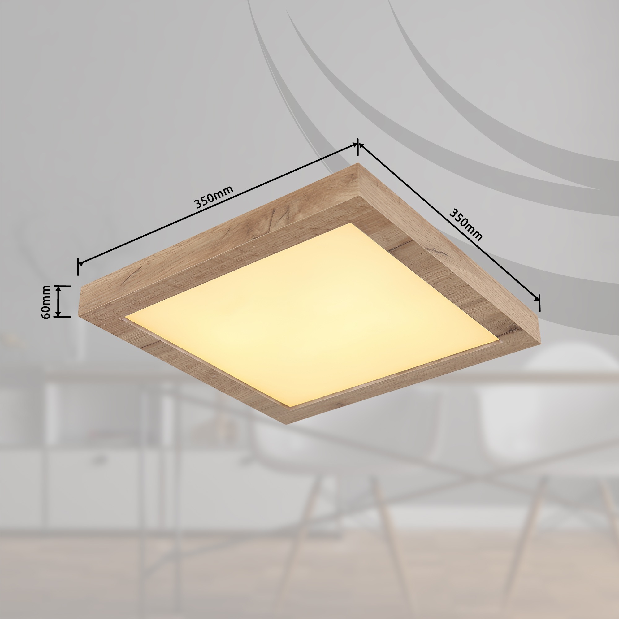 GLOBO LIGHTING LED Deckenleuchte »XAVVI«, Leuchtmittel LED-Modul | LED fest integriert, Deckenlampe/holzoptik/quadratisch/3000K/Wohnzimmer/Schlafzimmer