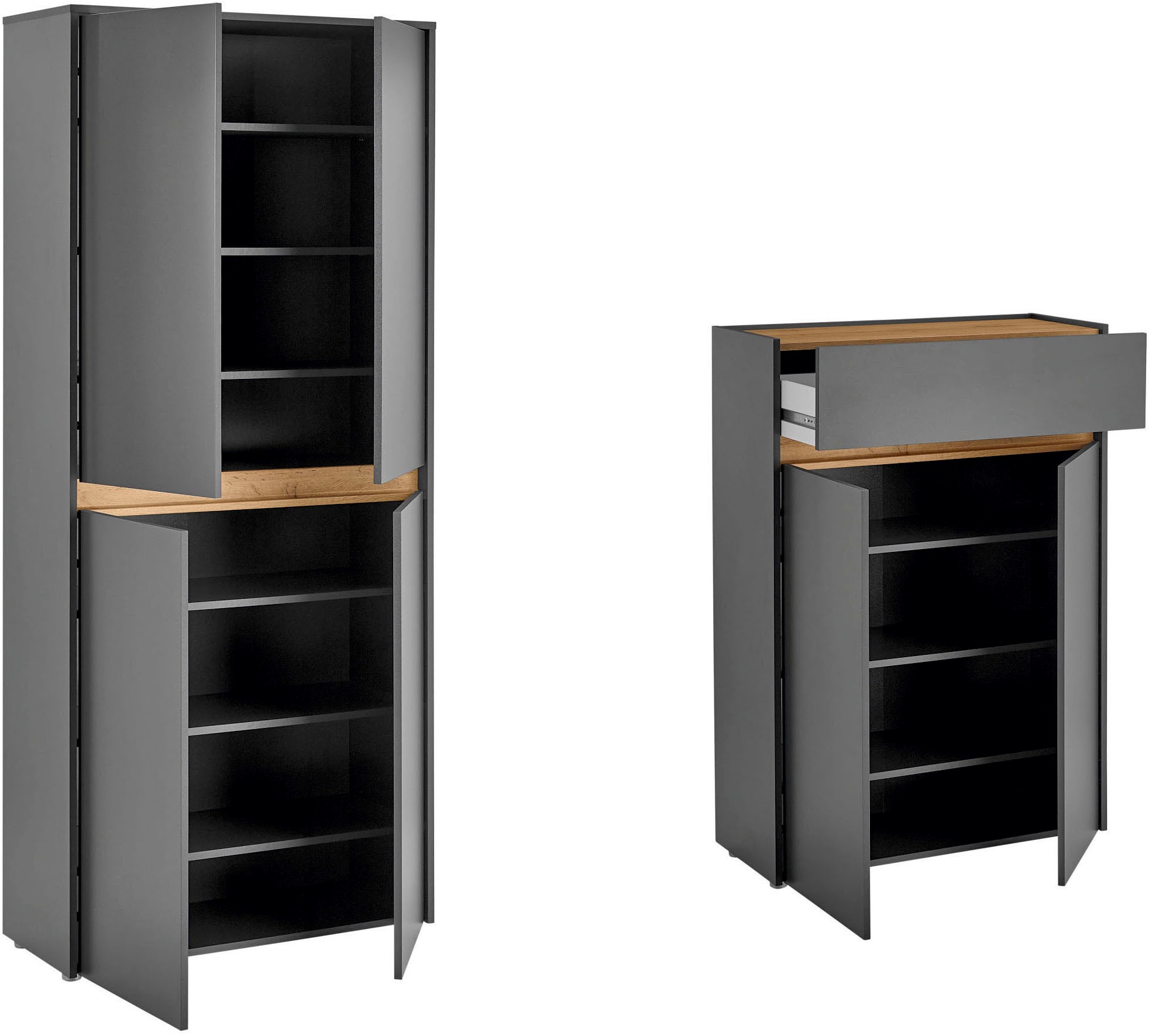 INOSIGN Garderoben-Set »City/Giron, moderne Garderobe, viel Stauraum, ca. 48 Schuhe«, (Set, 2 St.), enthält zwei Schuhschränke, ausreichend Stauraum