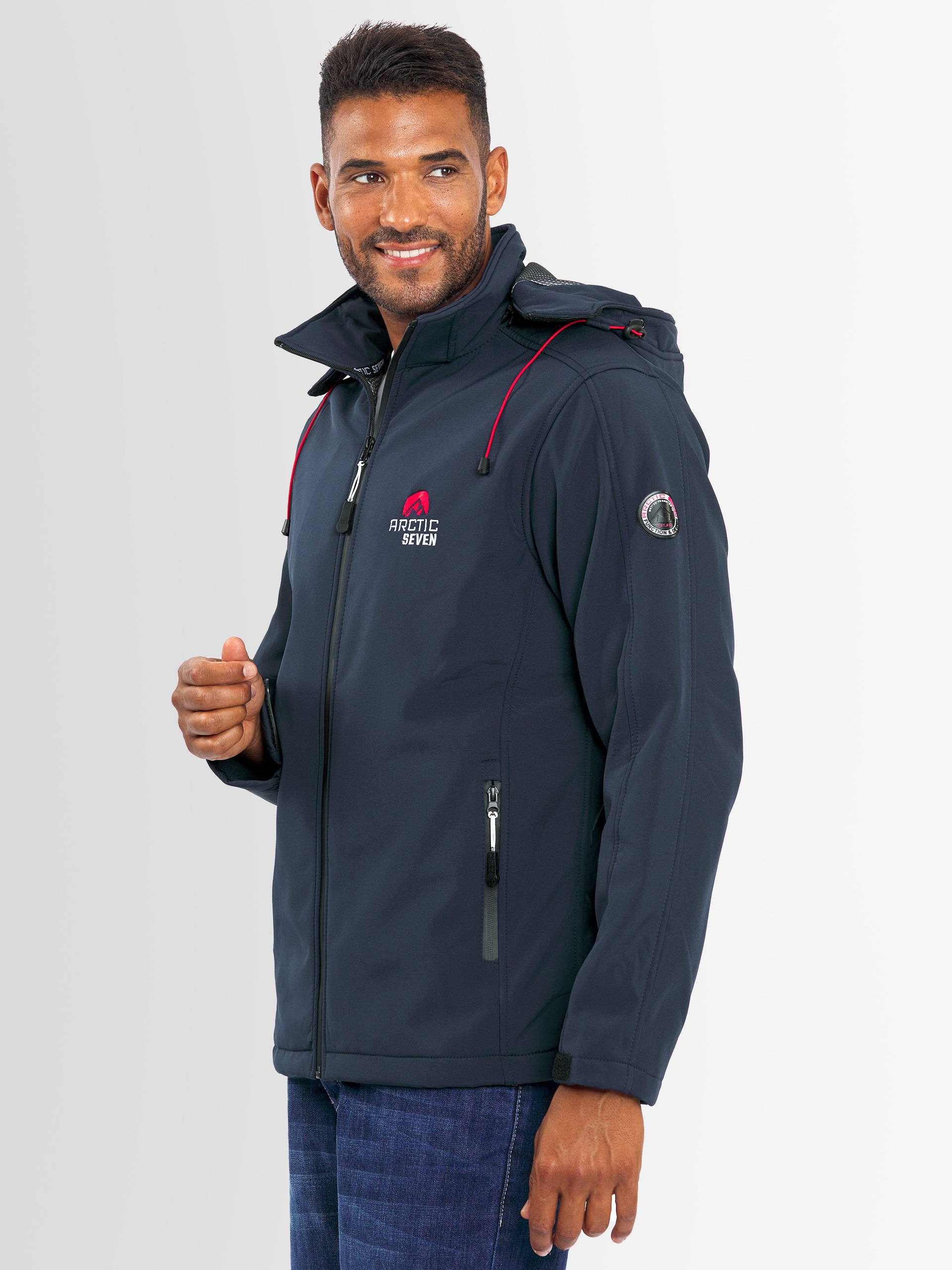 Arctic Seven Softshelljacke »ASAdventuraa«, sportliche Outdoorjacke mit abnehmbarer Kapuze