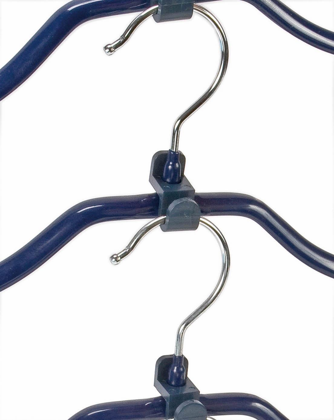 WENKO Kleiderbügel »Modell Multi«, (Set, 12 tlg.), aus Metall mit rutschhemmender Beschichtung, inkl. Bügelverbindern