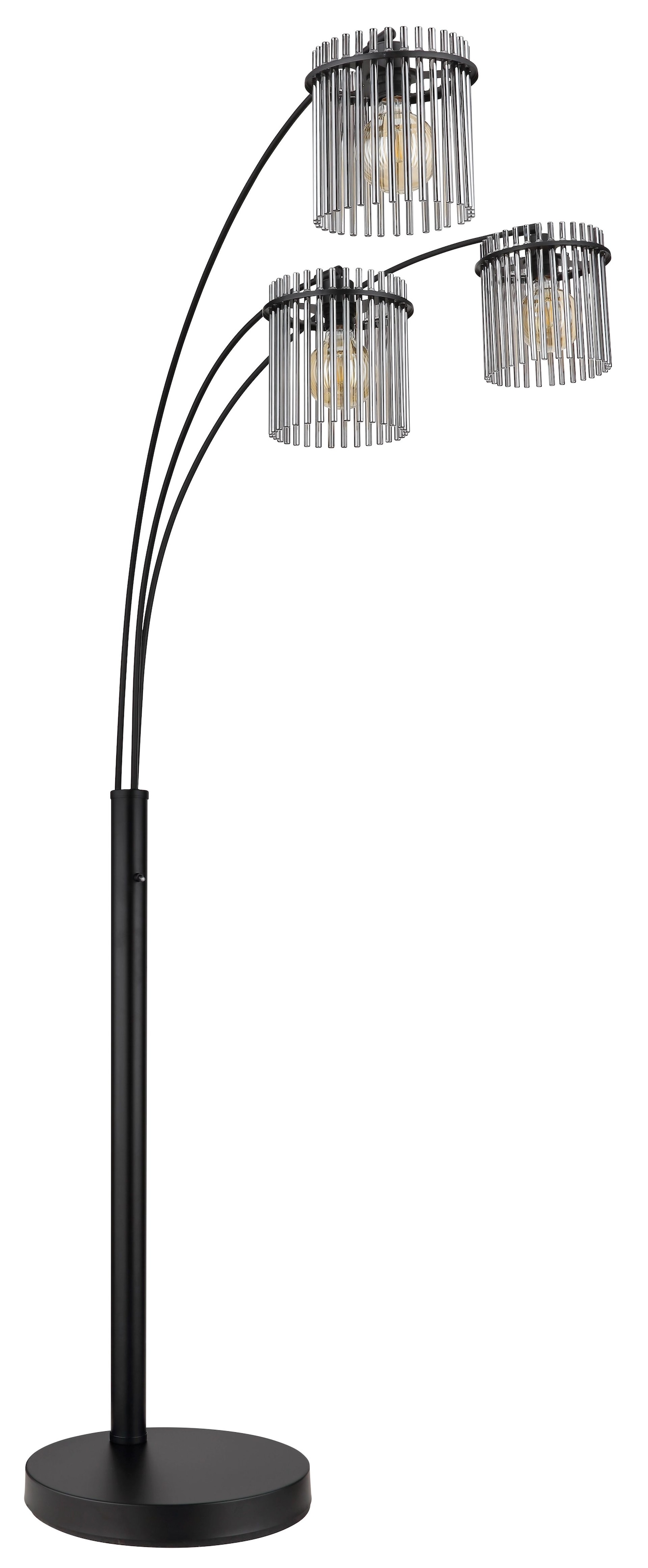 "GLOBO LIGHTING Stehlampe ""GORLEY"", schwarz (schwarz matt), 3, Ø 20cm H: 180cm, 1 Stk., Leuchten, Design Glasstäbe, Stehleuchte, Wohnzimmer