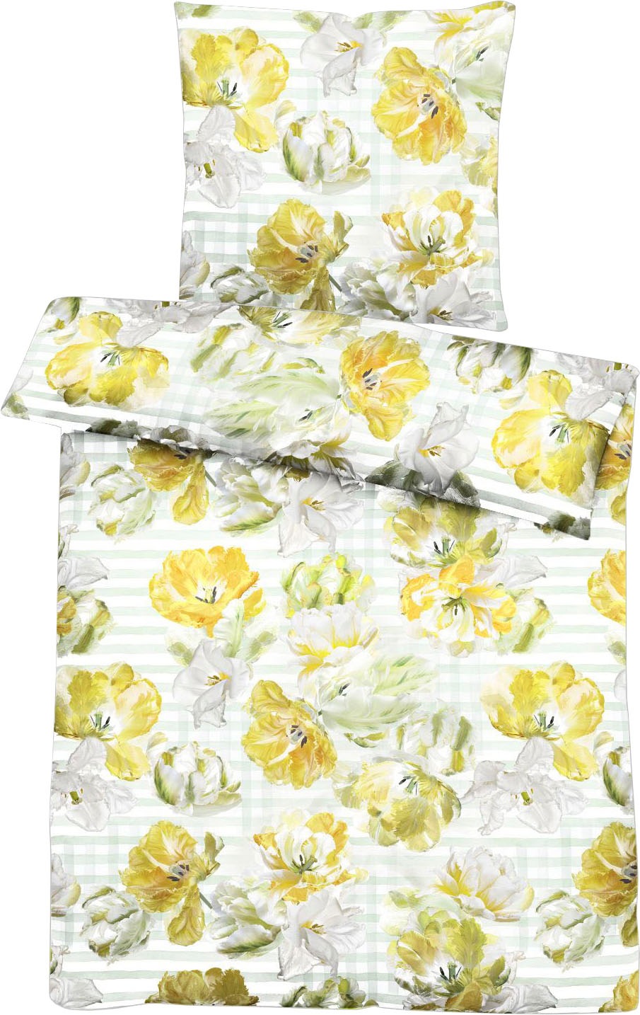 APELT Bettwäsche "Nelly" 2 Stk. elegante Papageientulpe und modernes Aquare günstig online kaufen