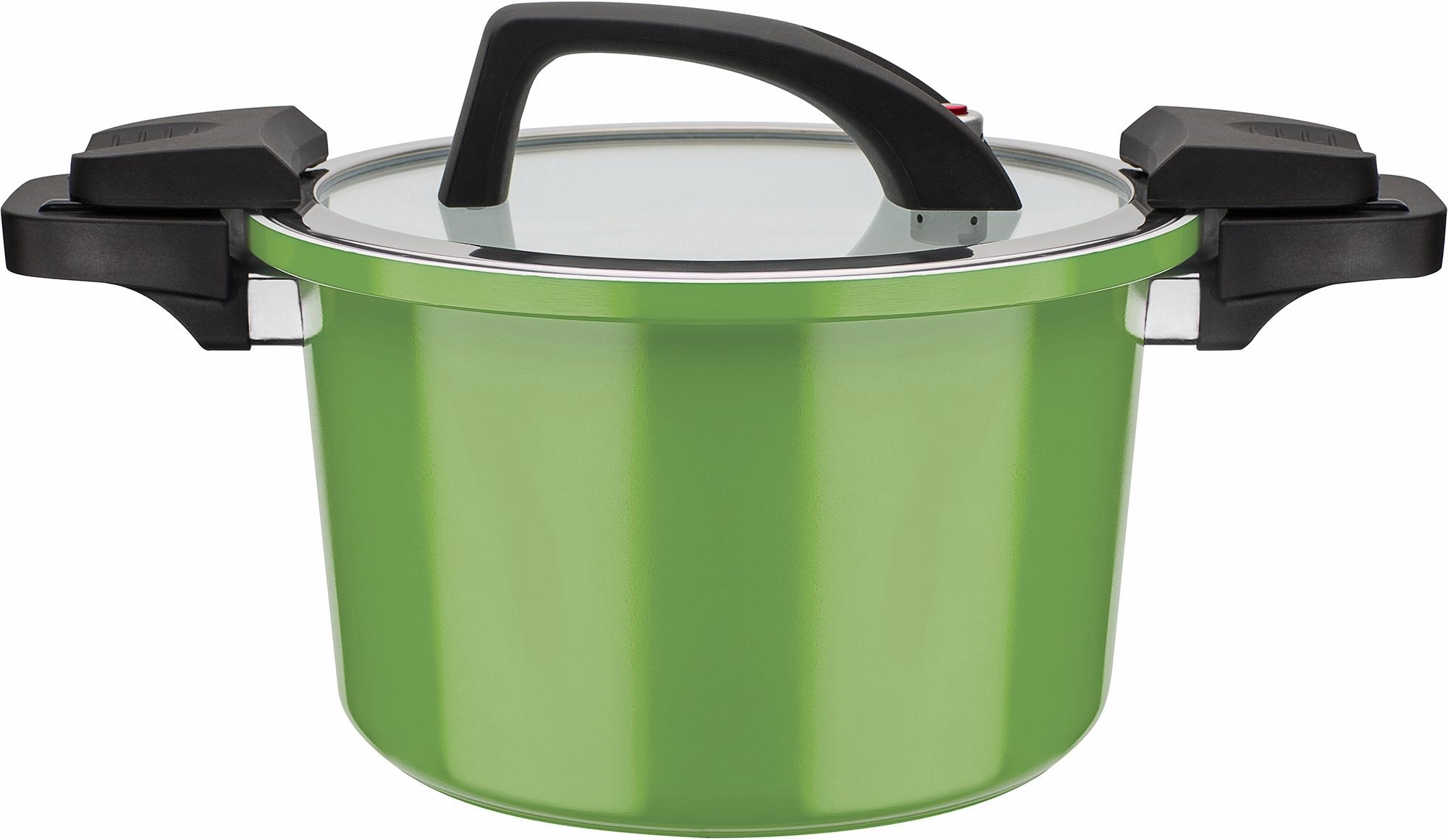 GSW Dampfgartopf »Ceramica green«, Aluminium, (1 tlg.), Dampfkochtopf, mehrfache Ceramic-Versielgung, Induktion