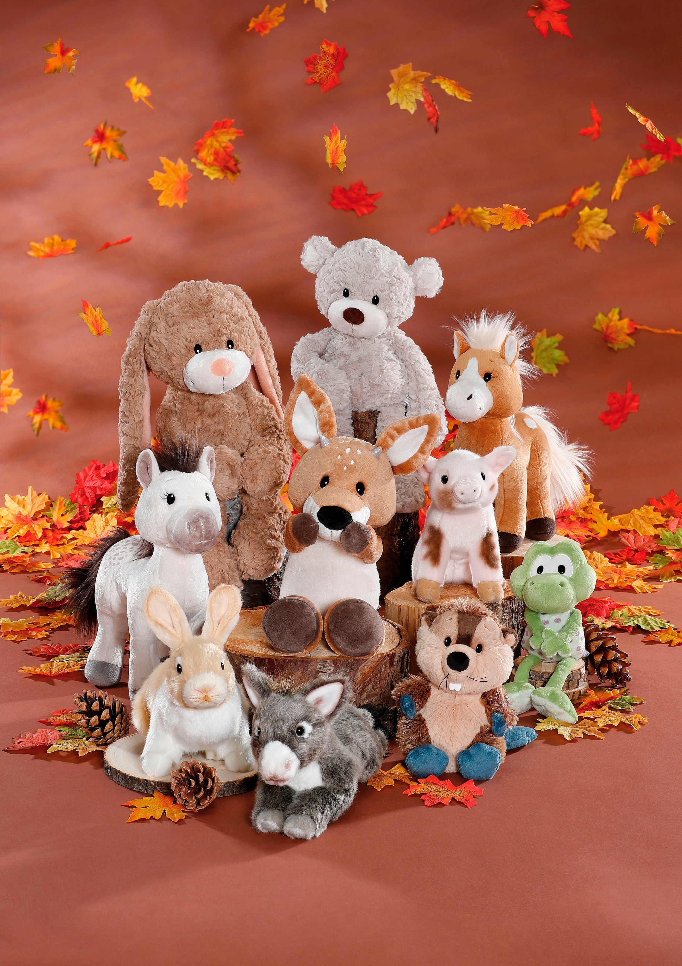 Nici Kuscheltier »Farm Friends, Pferd braun Holly K. Pony, 27 cm stehend«, stehend; enthält recyceltes Material (Global Recycled Standard)