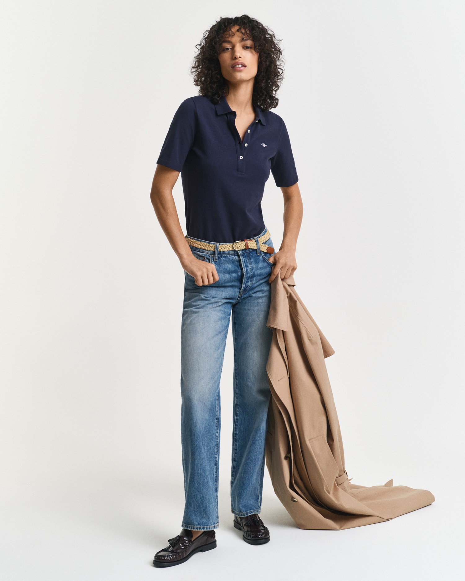 Gant Poloshirt »SLIM SHIELD KA PIQUE POLO« mit grafischer Logostickerei auf der Brust