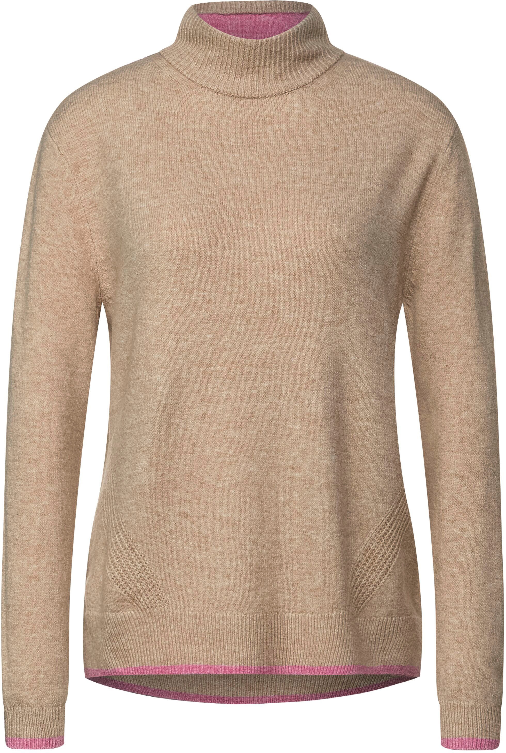 STREET ONE Rollkragenpullover mit zarten Strickdetails NH8715