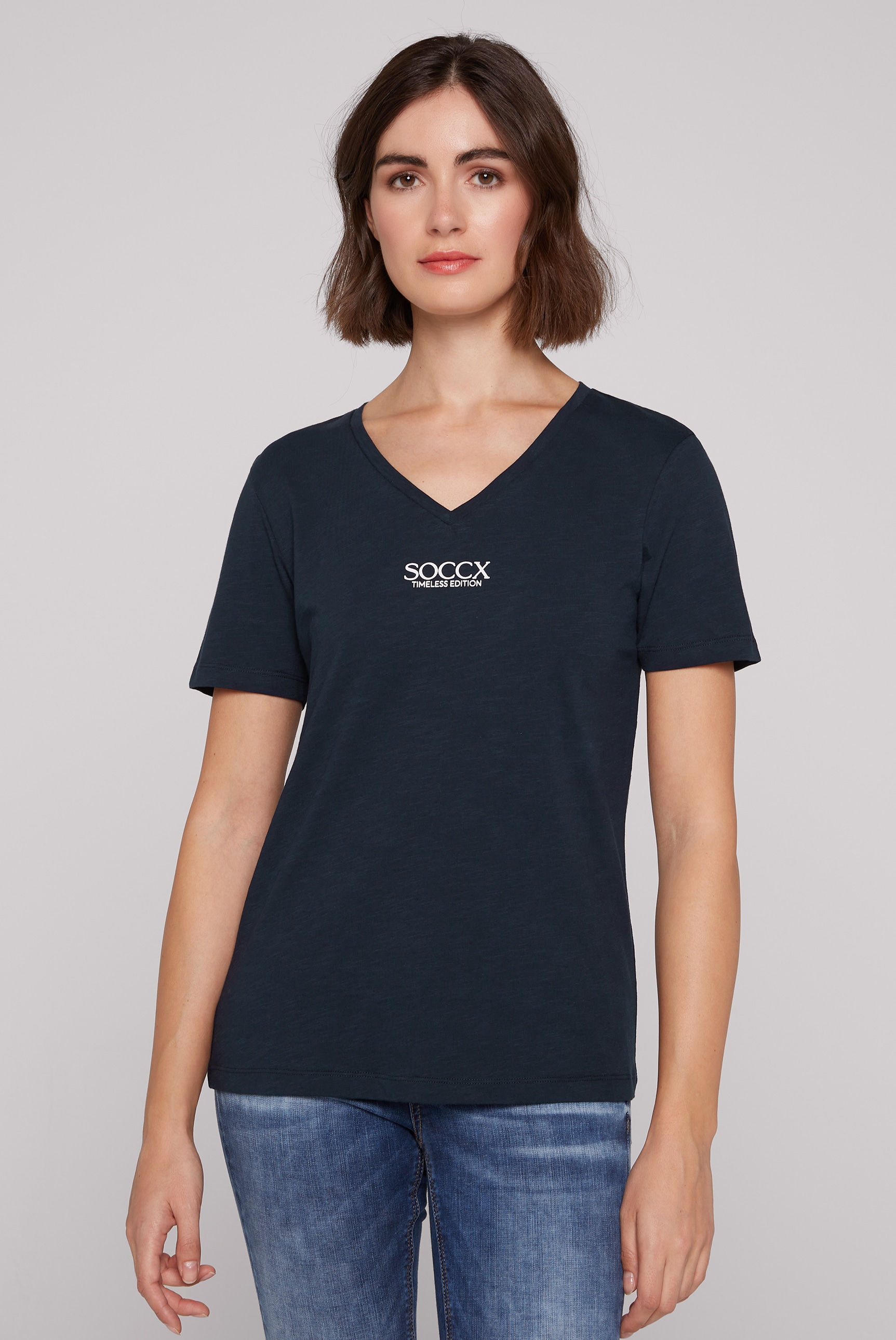 SOCCX V-Shirt, aus Baumwolle