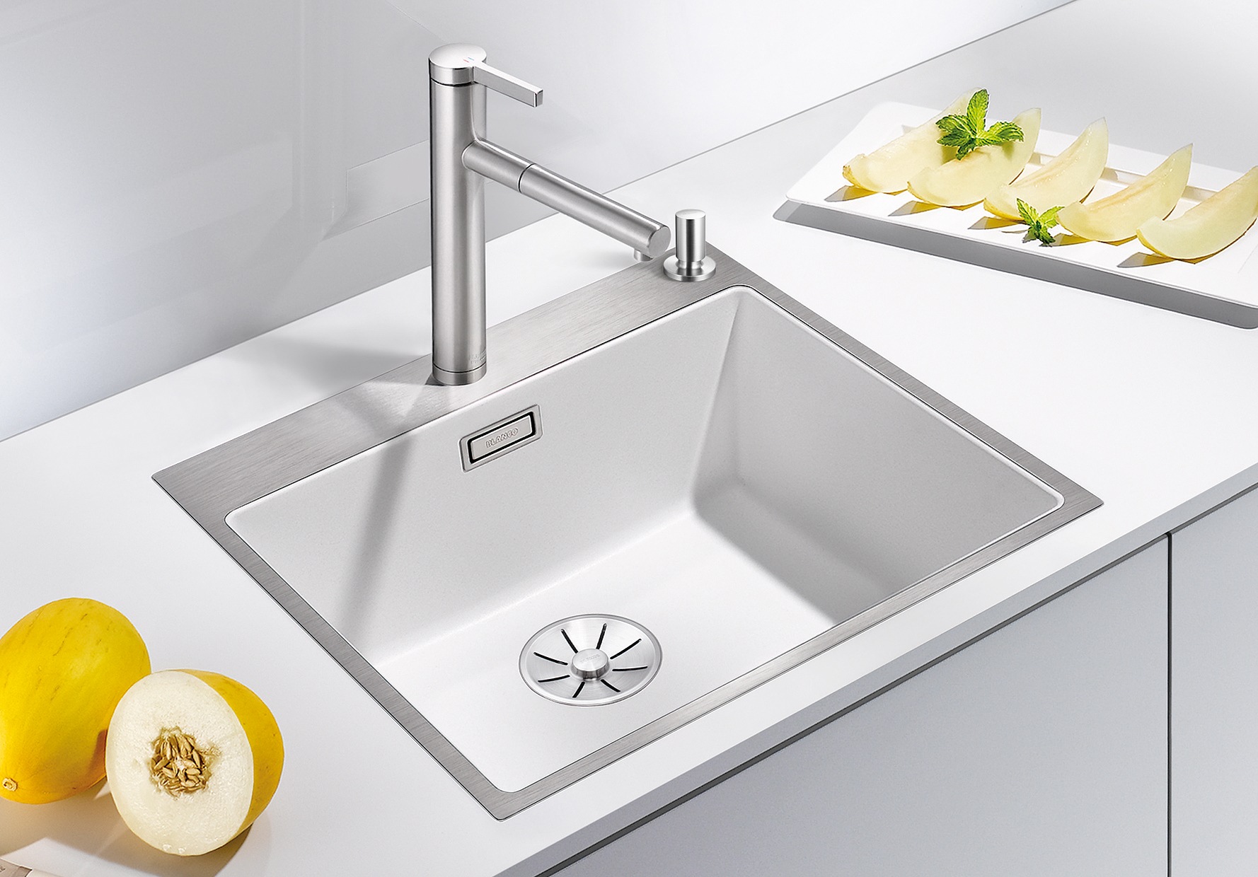 Blanco Granitspüle "SUBLINE 500-IF/A SteelFrame" aus SILGRANIT