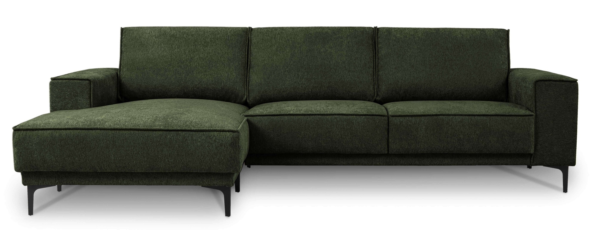 Places of Style Ecksofa »Polsterecke Oland, Struktur, Flachgewebe, Luxus-Microfaser, Boucle«, L-Form, 280 cm, Wellenunterfederung, Skandi-Design, Metallfüße